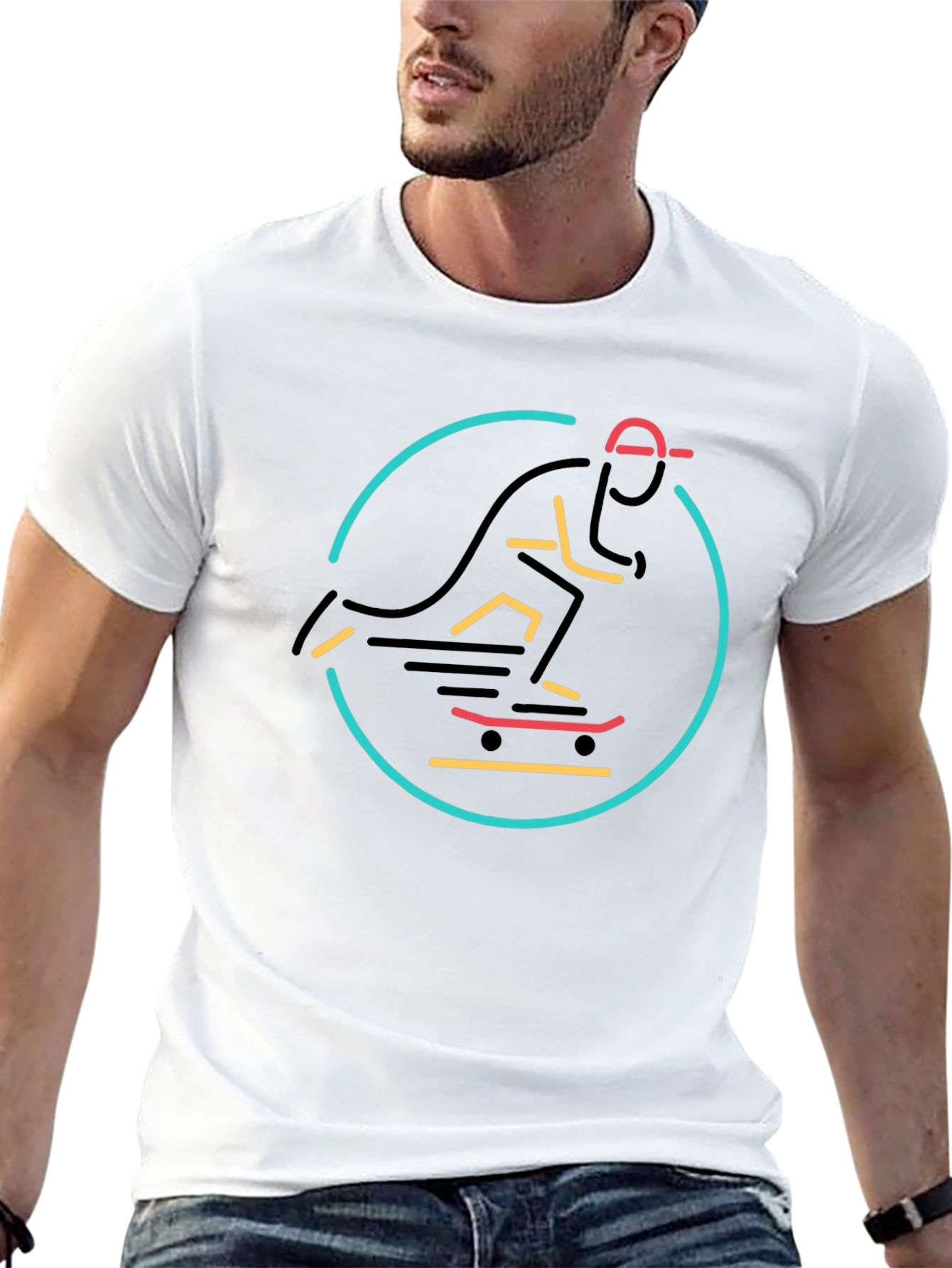 Neon Skater Black T-Shirt - Urban Cool
