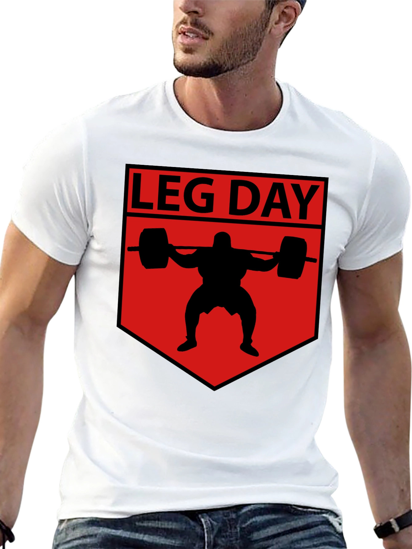 Leg Day Graphic T-Shirt - Black Cotton Gym Tee