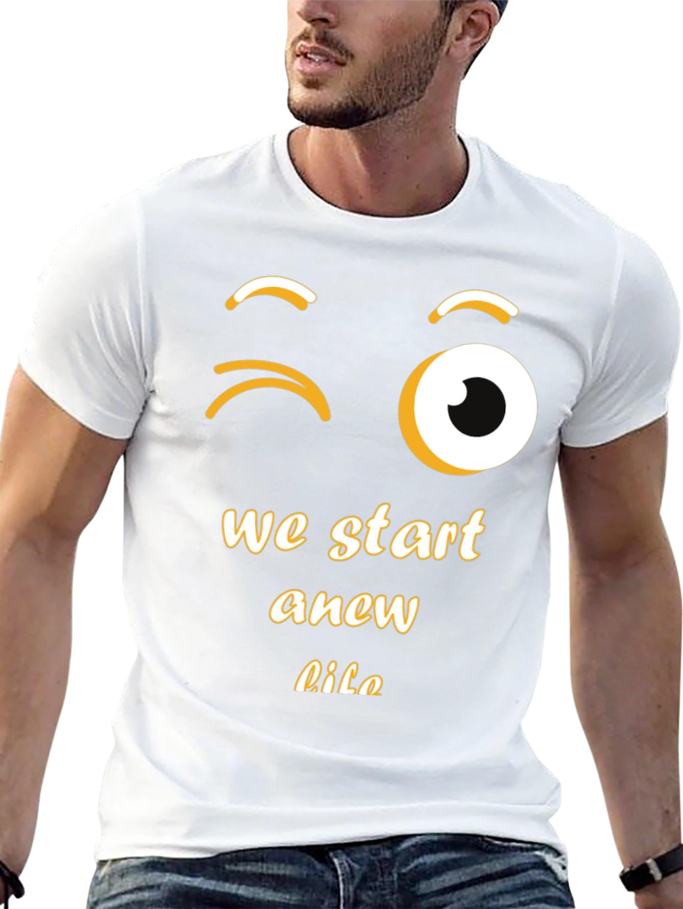 Winking Emoji New Life Graphic Tee