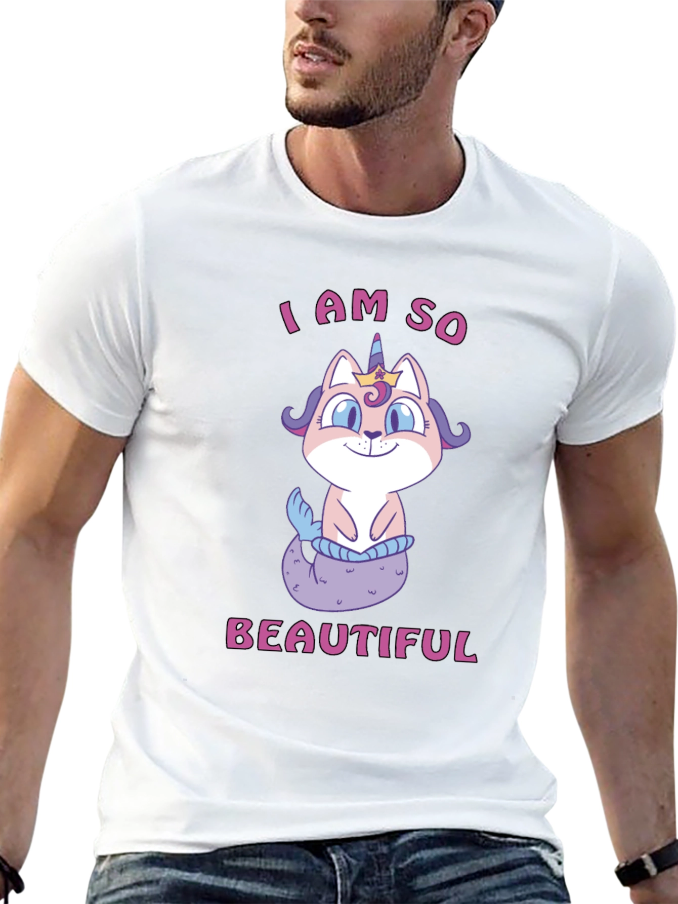 Cute Cat Mermaid Unicorn T-Shirt