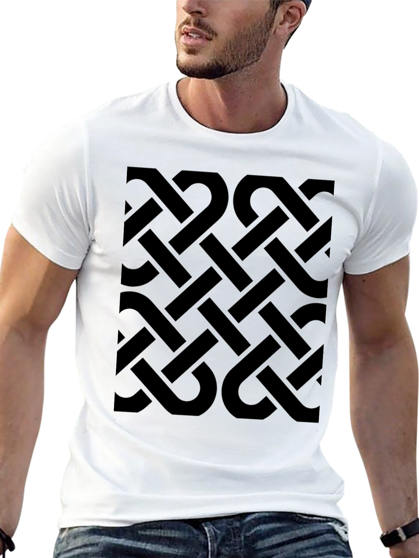 Black Celtic Knot Pattern T-Shirt