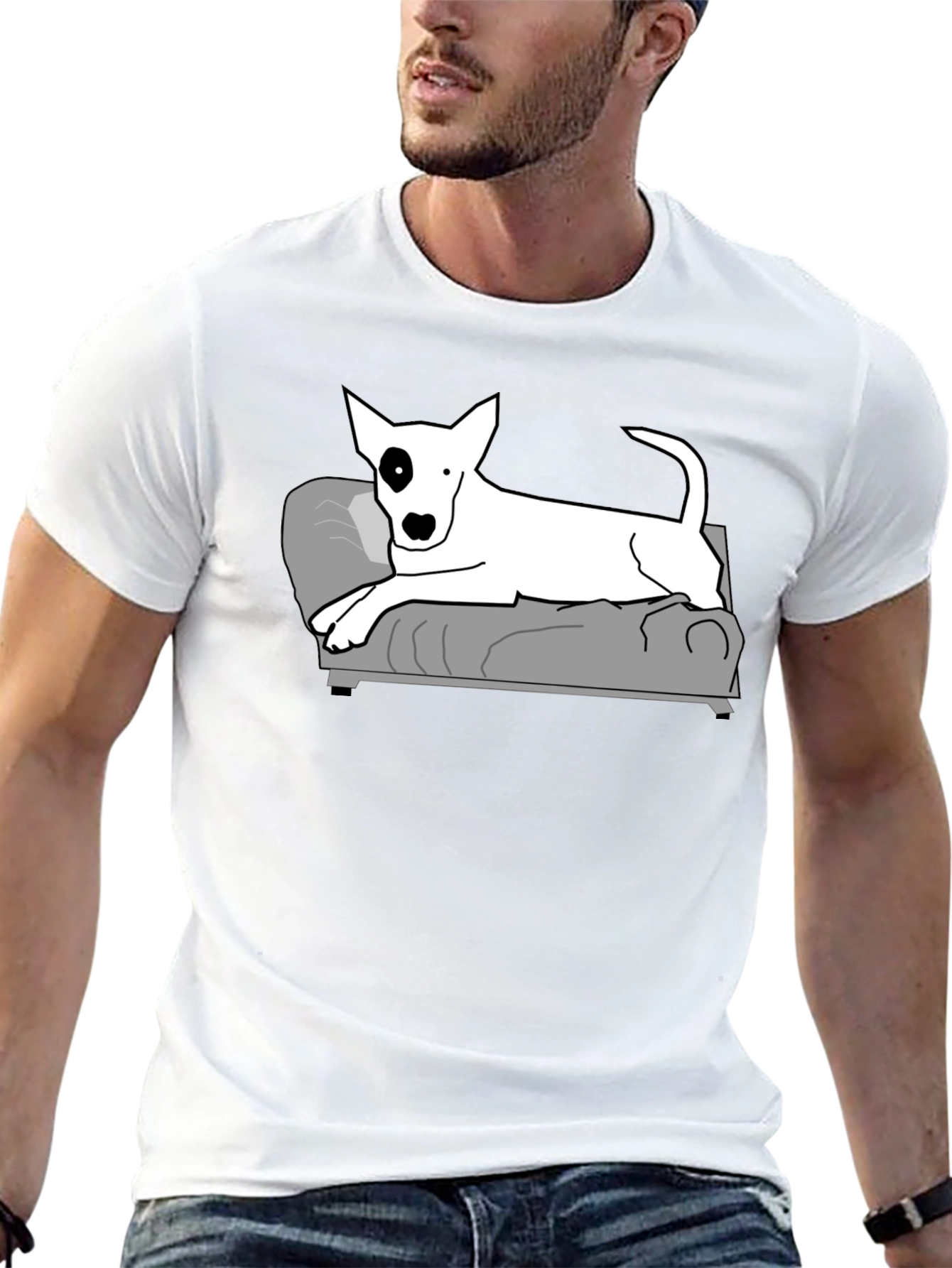 Cool Bull Terrier Dog Black T-Shirt