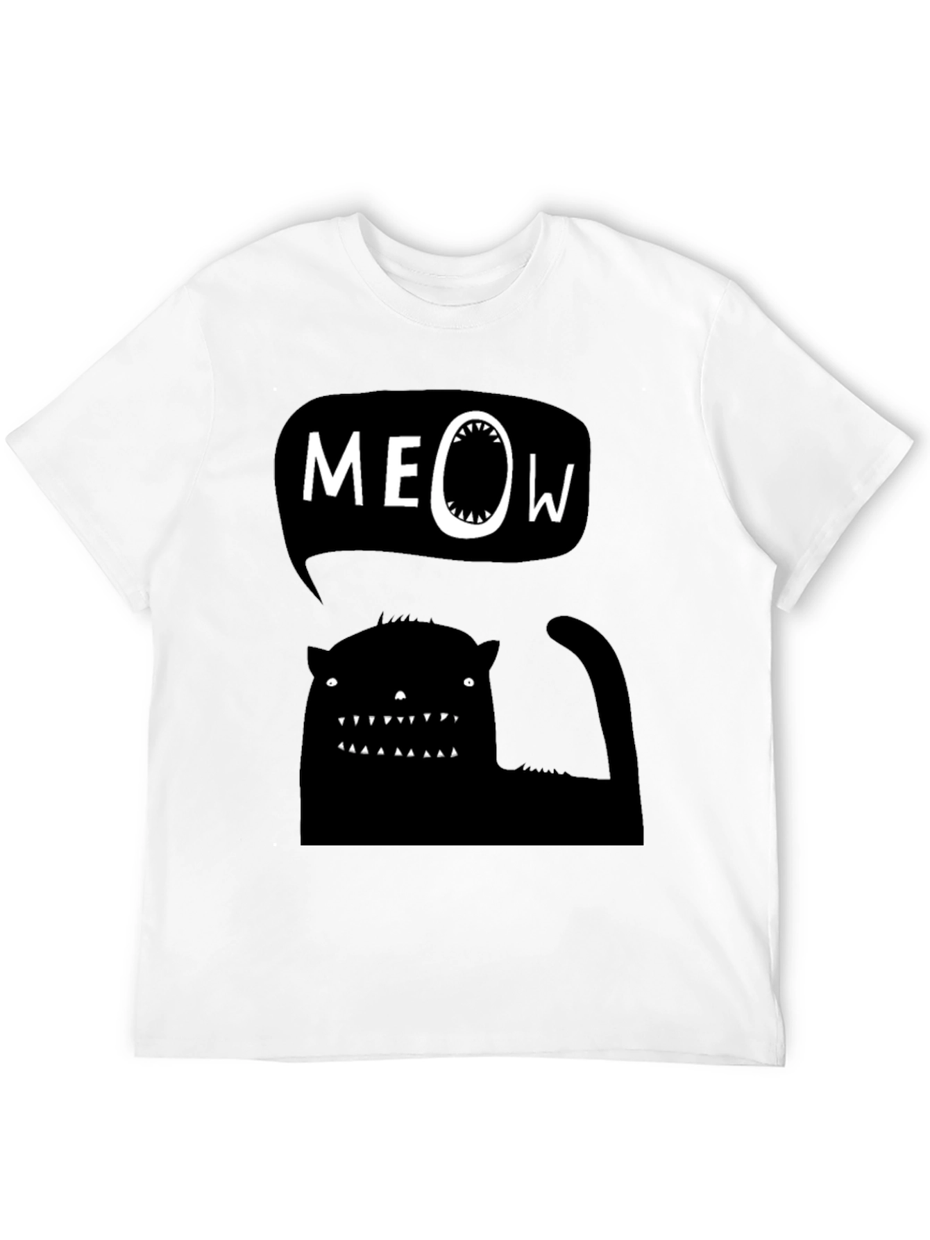 Meow Black Cat Graphic Tee