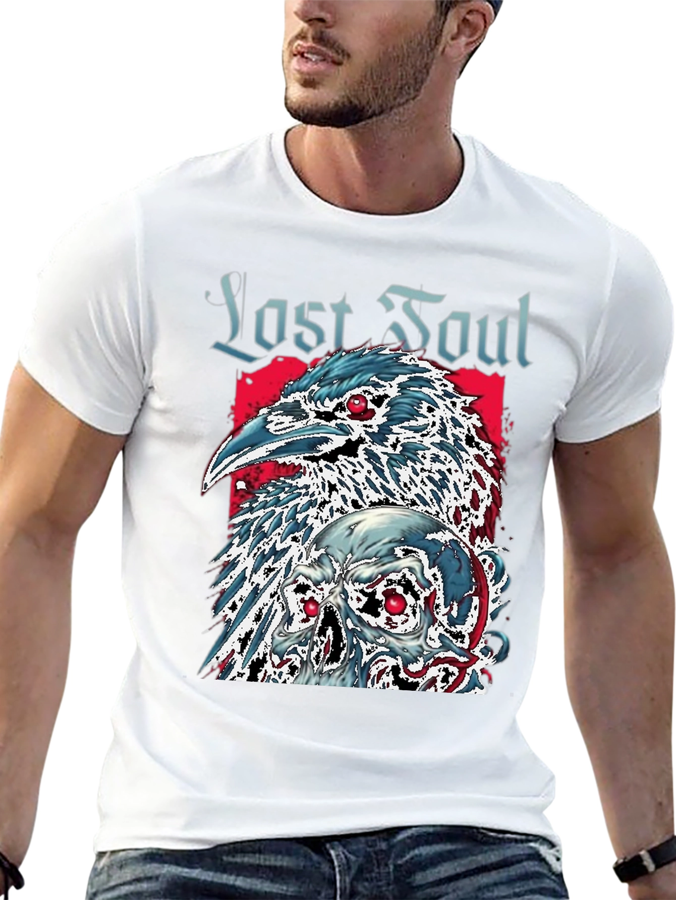 Last Soul Crow & Skull Graphic Tee