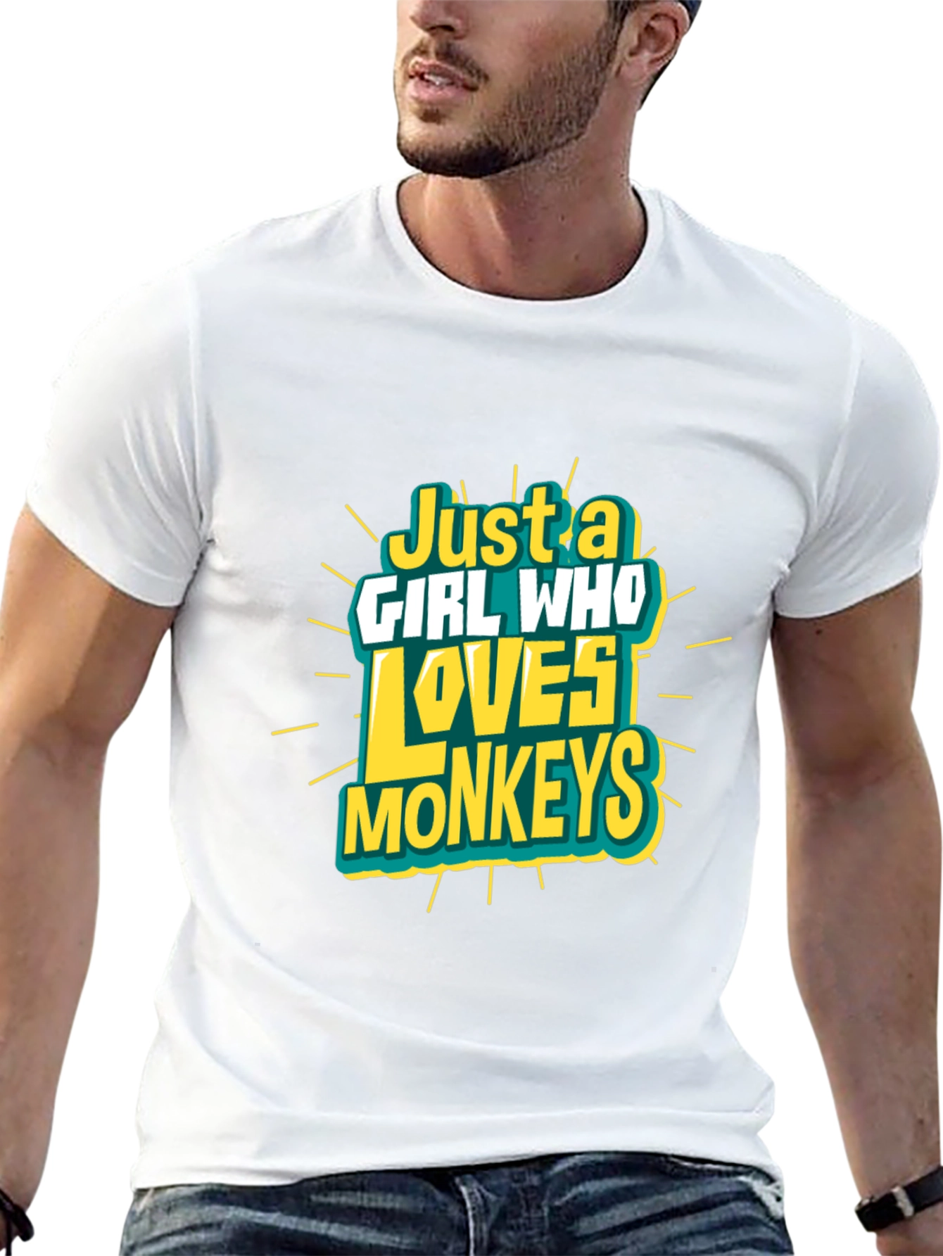 Just A Girl Who Loves Monkeys Black T-Shirt