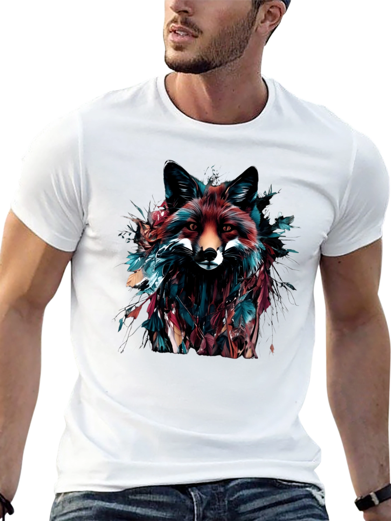 Fox Graphic Print Black T-Shirt