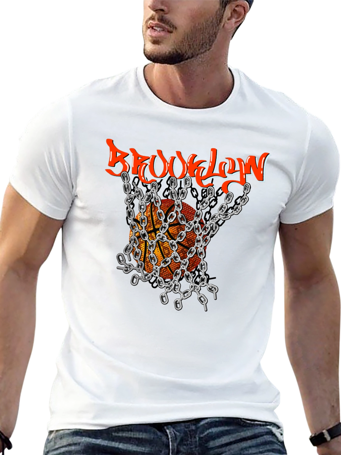 Brooklyn Basketball Graphic Tee - Stylish Mens T-Shirt