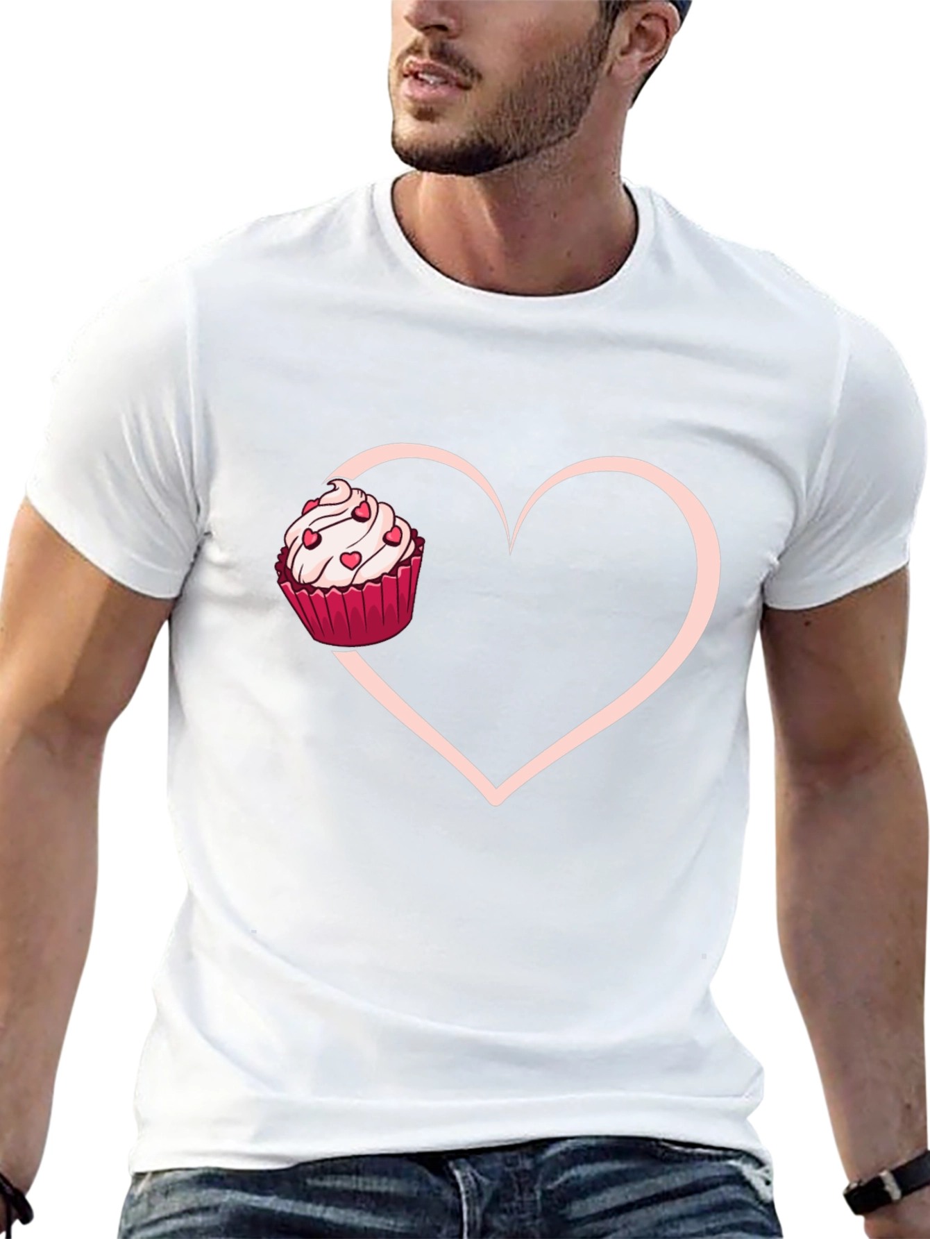 Cupcake Heart Graphic Tee - Sweet Love T-Shirt