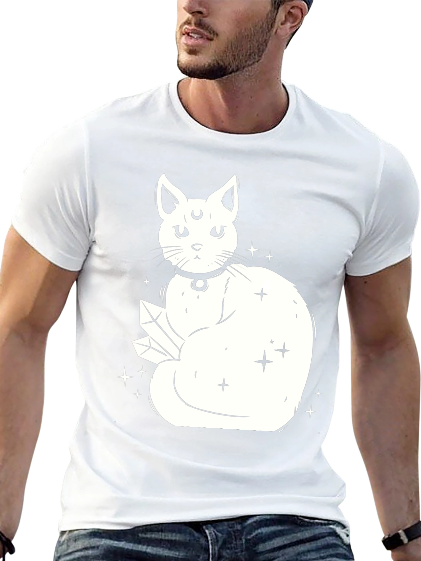 Mystic Cat T-Shirt - Black Graphic Tee