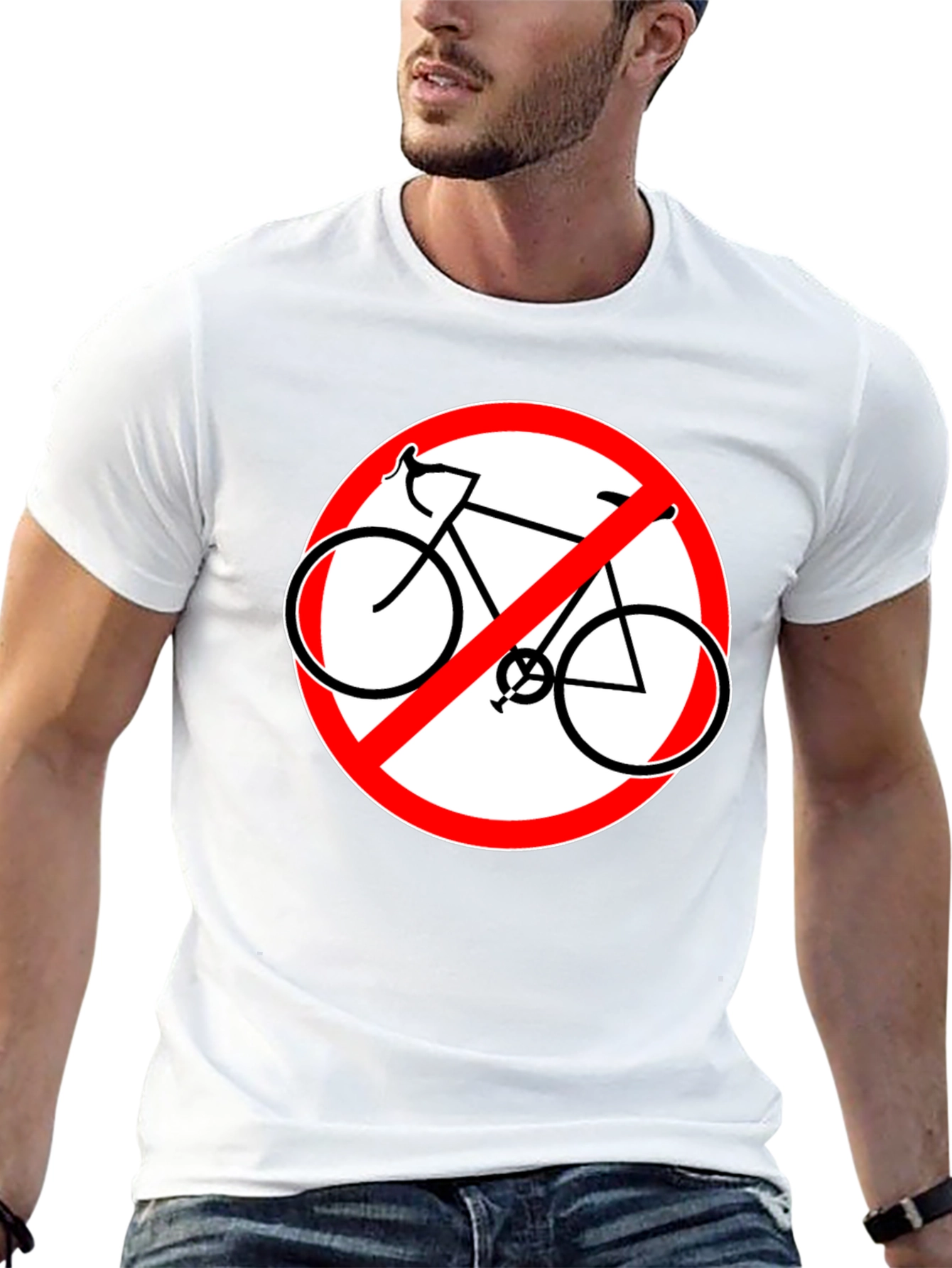 No Bicycles Allowed Graphic Black T-Shirt