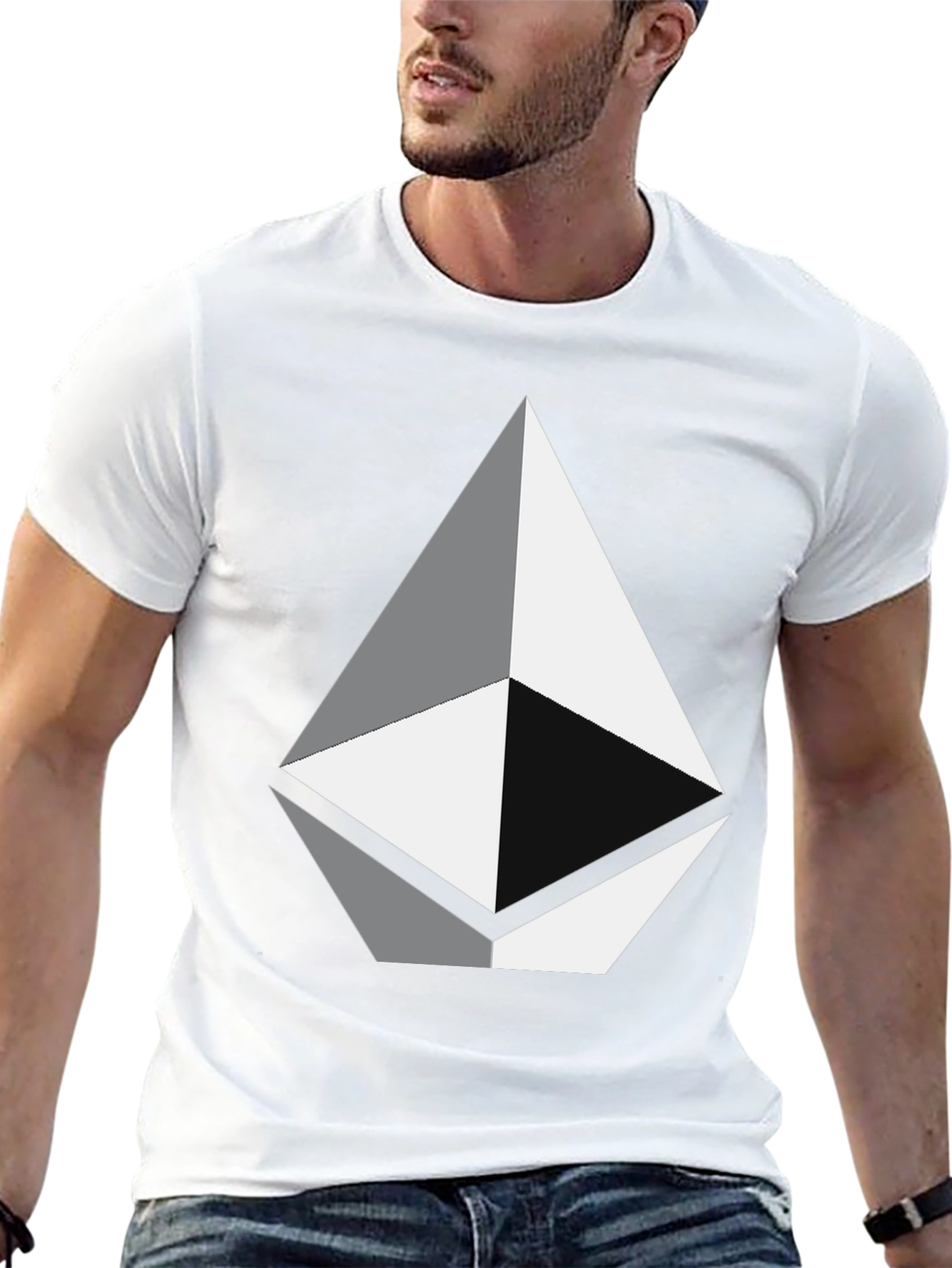 Geometric Diamond Graphic Tee - Black Unisex T-Shirt