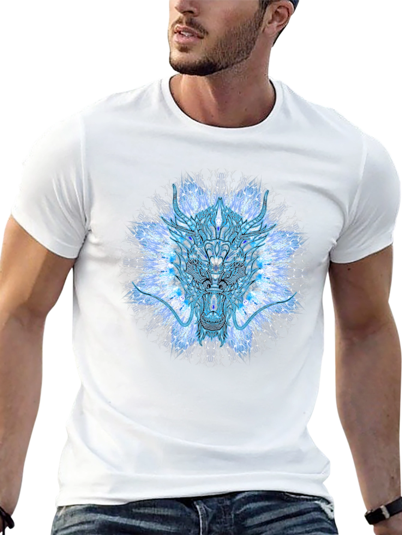 Psychedelic Dragon T-Shirt - Black Cotton Tee