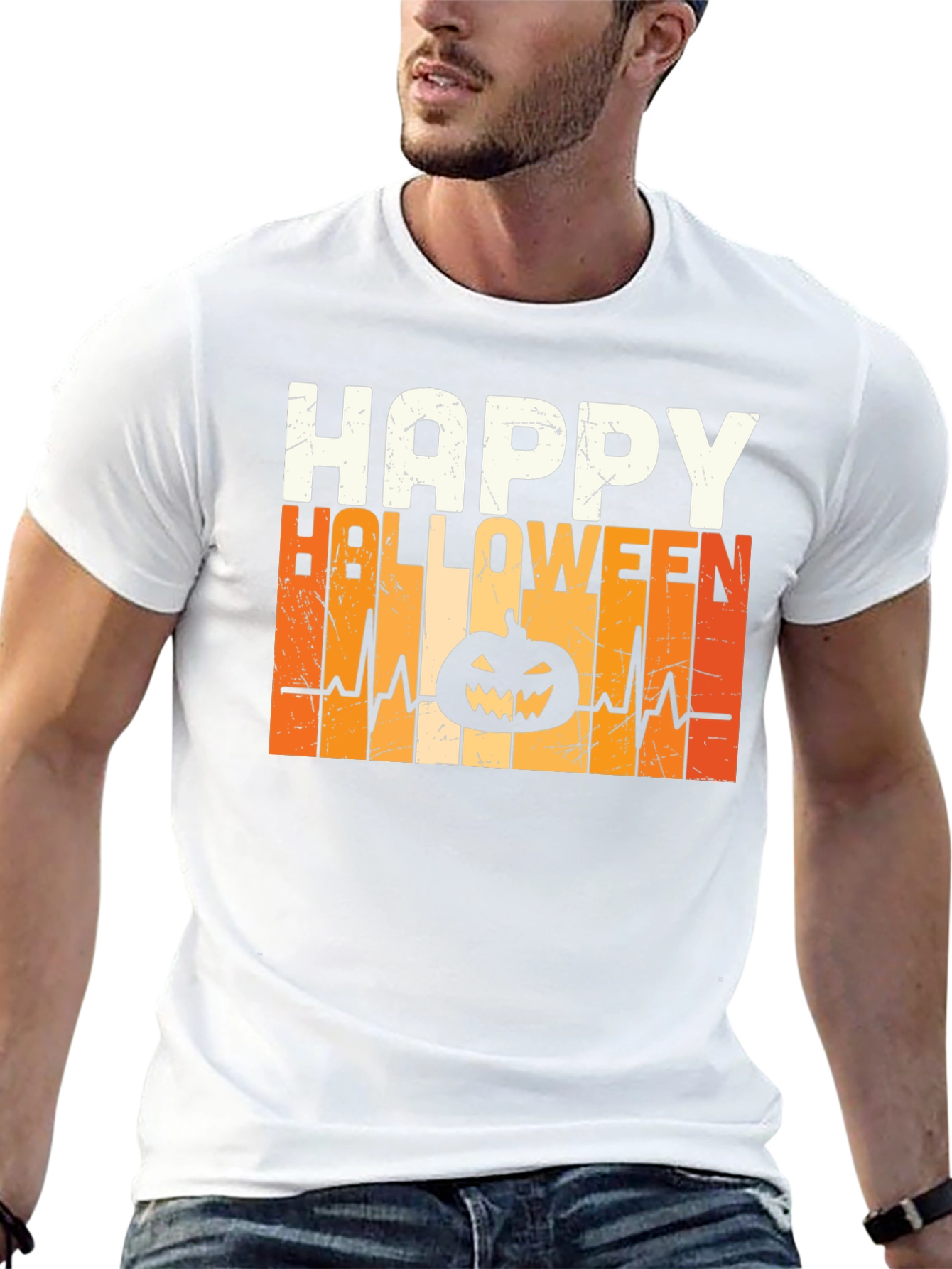Happy Halloween Pumpkin Heartbeat T-Shirt