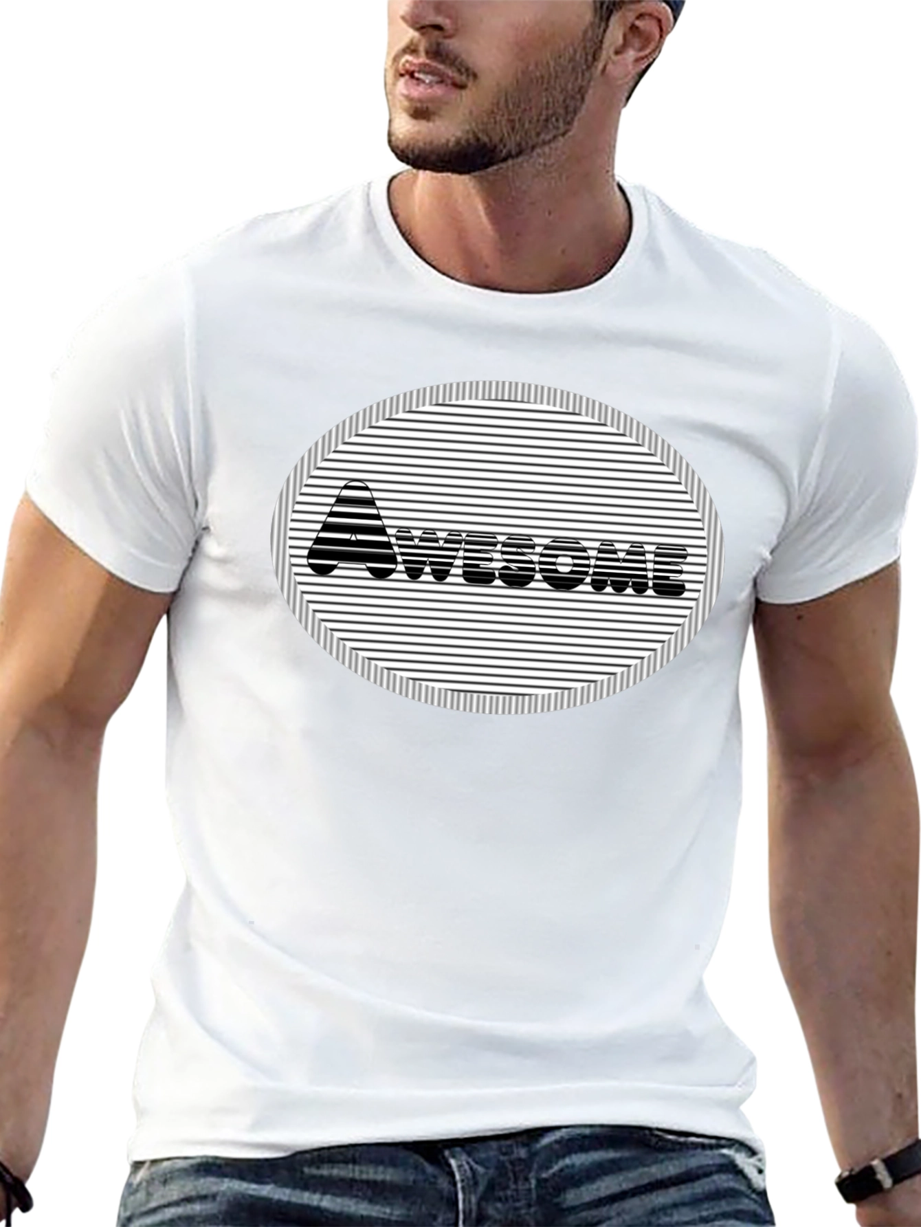 Awesome Black Graphic Tee - Mens Short Sleeve