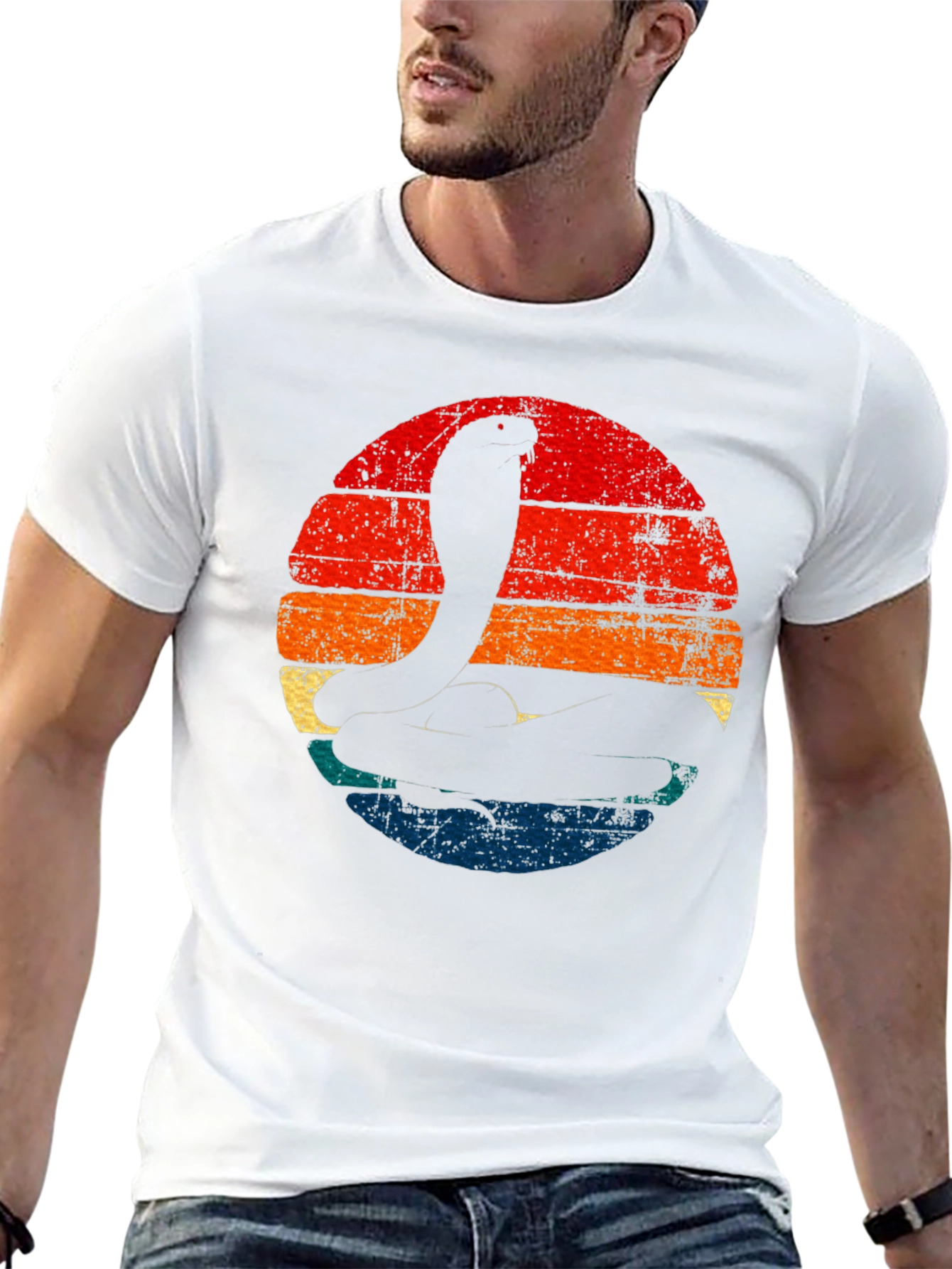 Retro Cobra Sunset Graphic Tee - Black