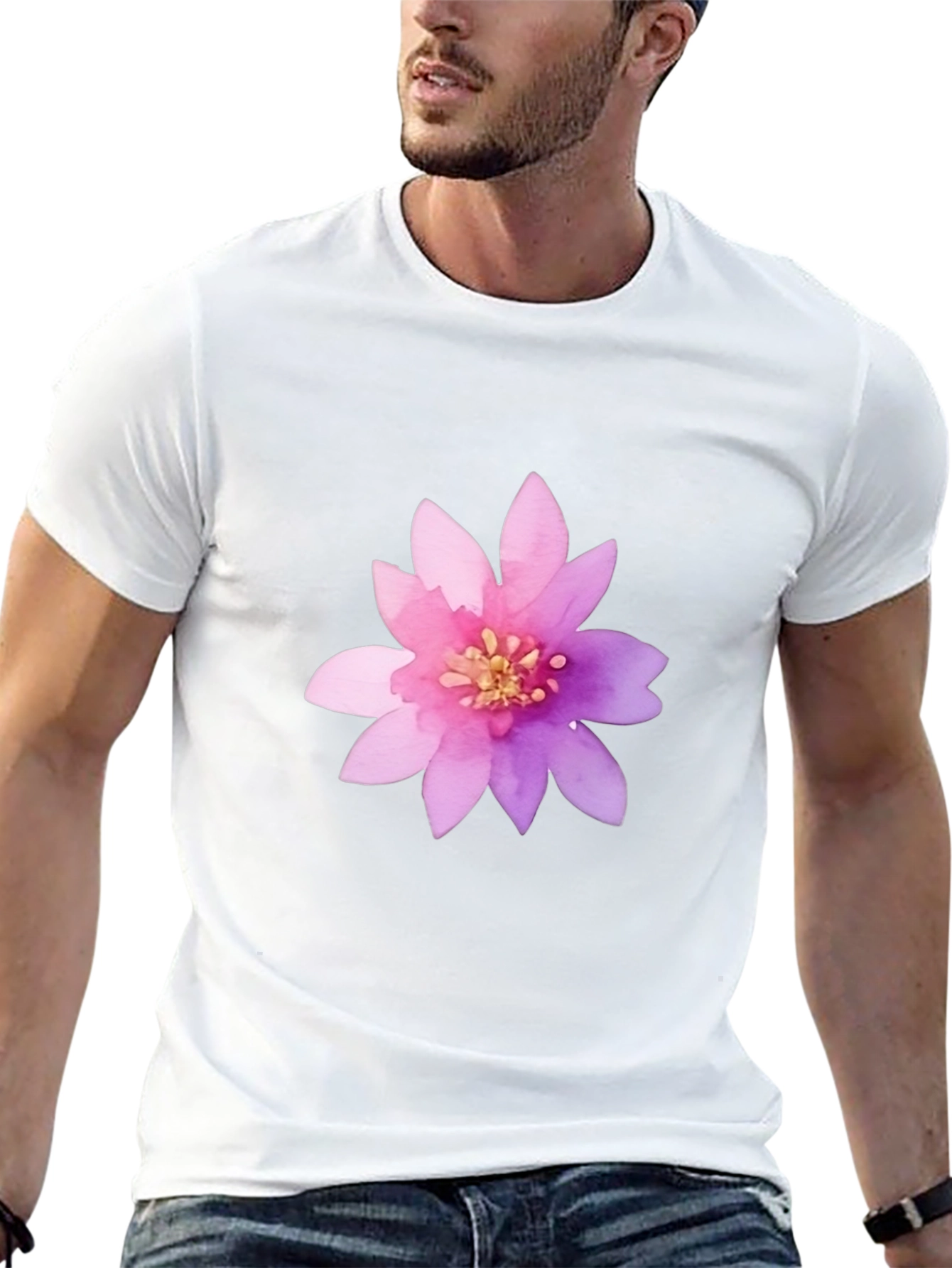 Floral Graphic Print Crew Neck T-Shirt