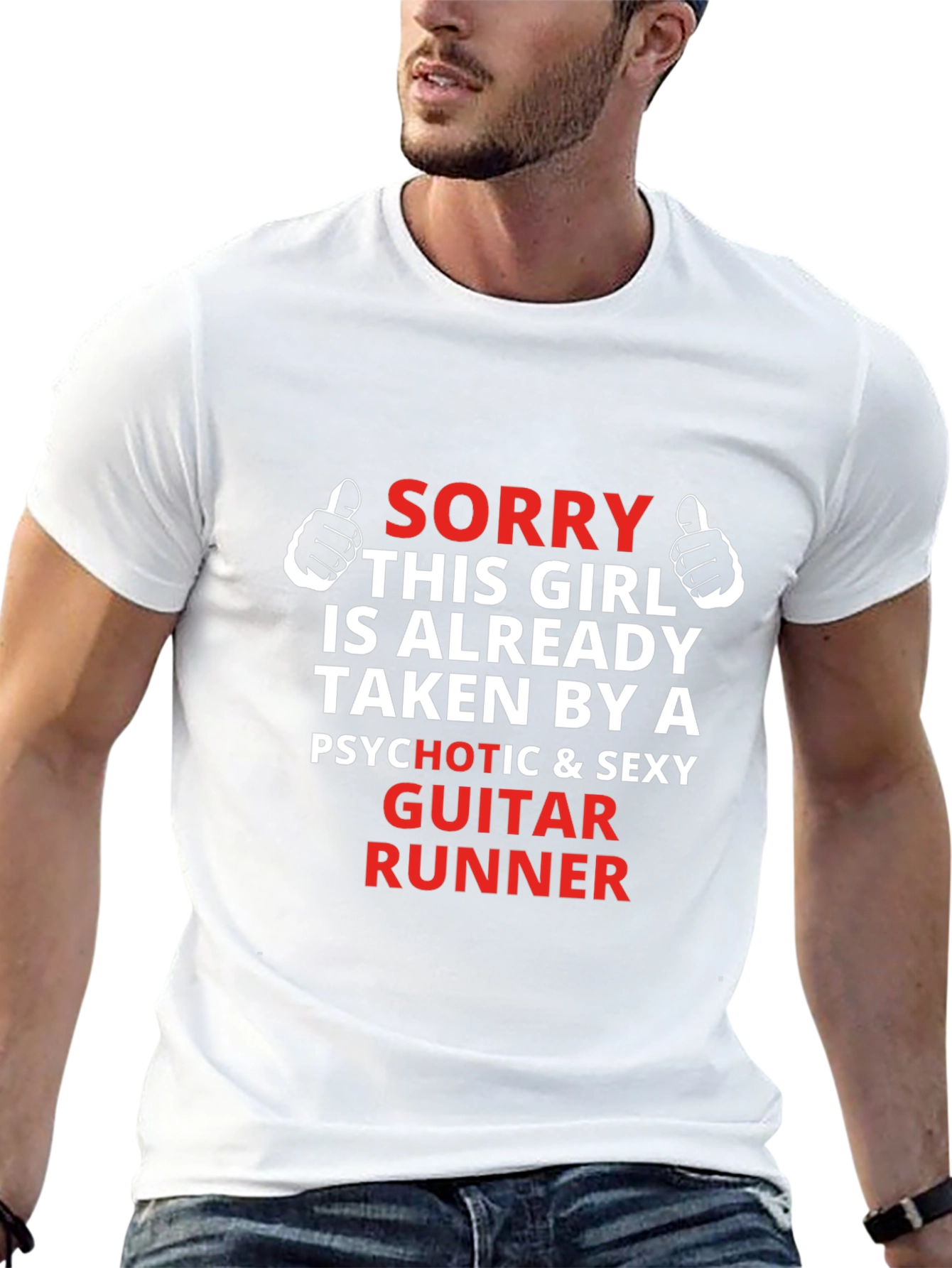 Sorry Taken By Guitar Runner Graphic T-Shirt