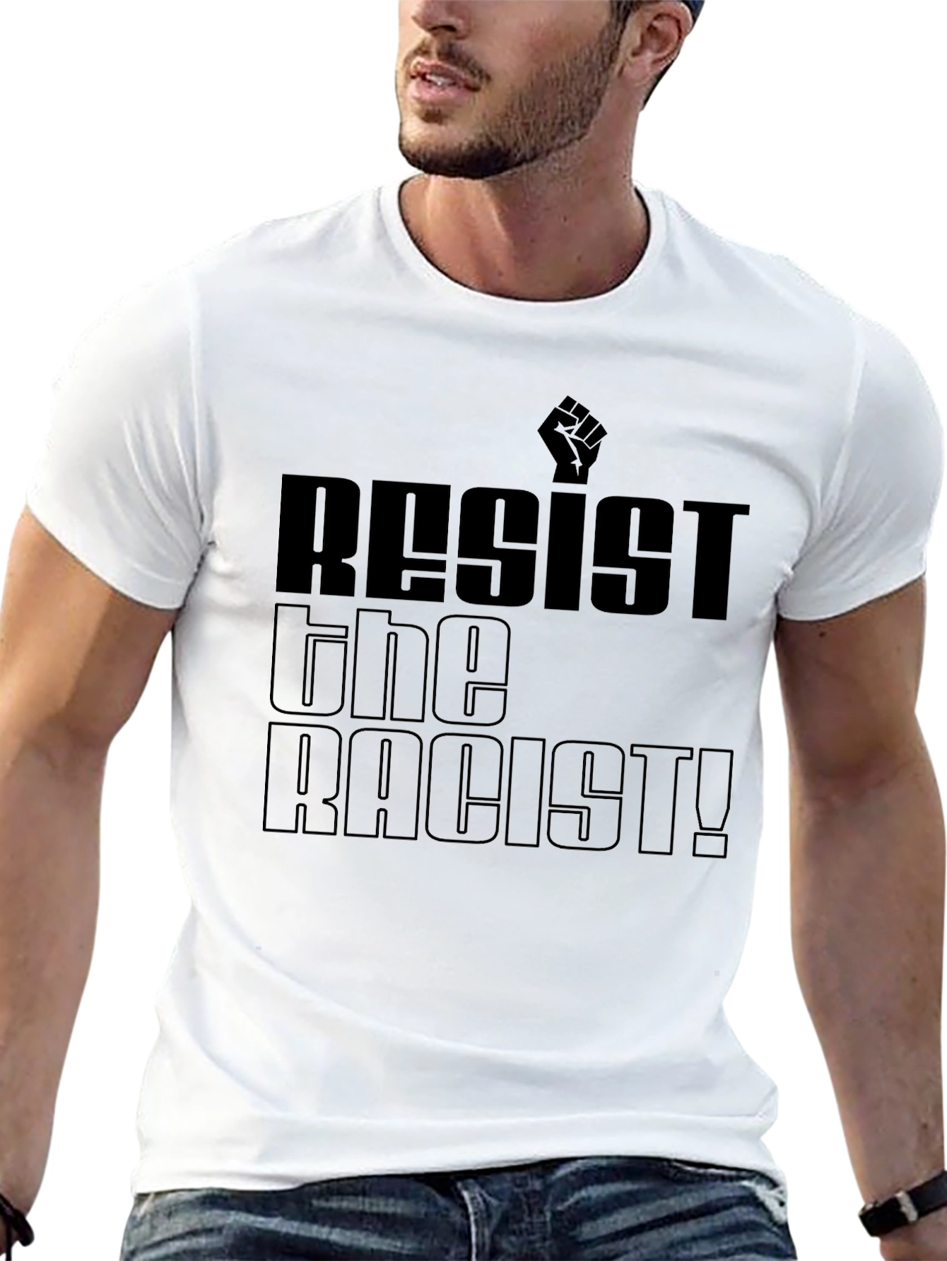 Resist the Racist Black Graphic T-Shirt