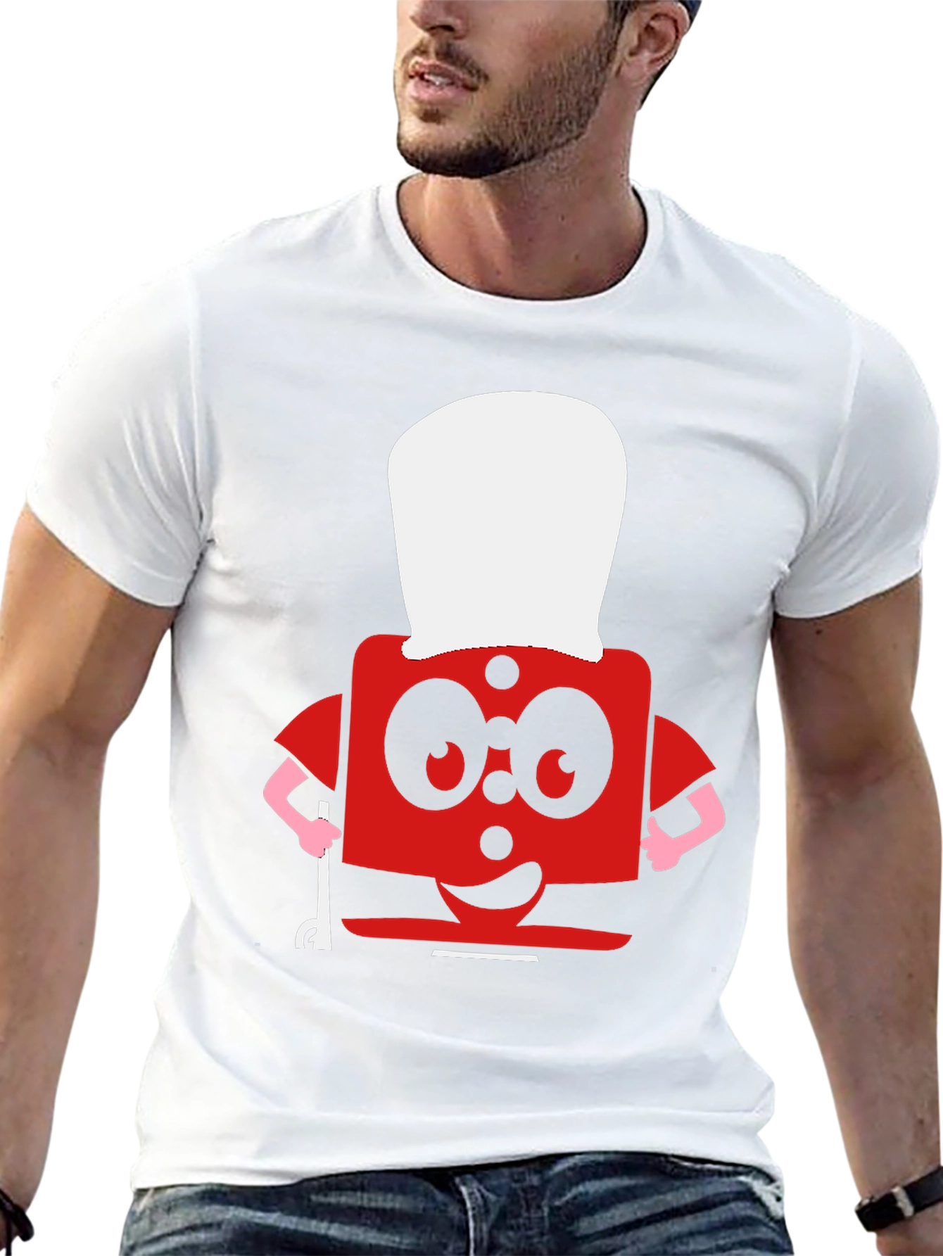 Funny Red Block Chef T-Shirt