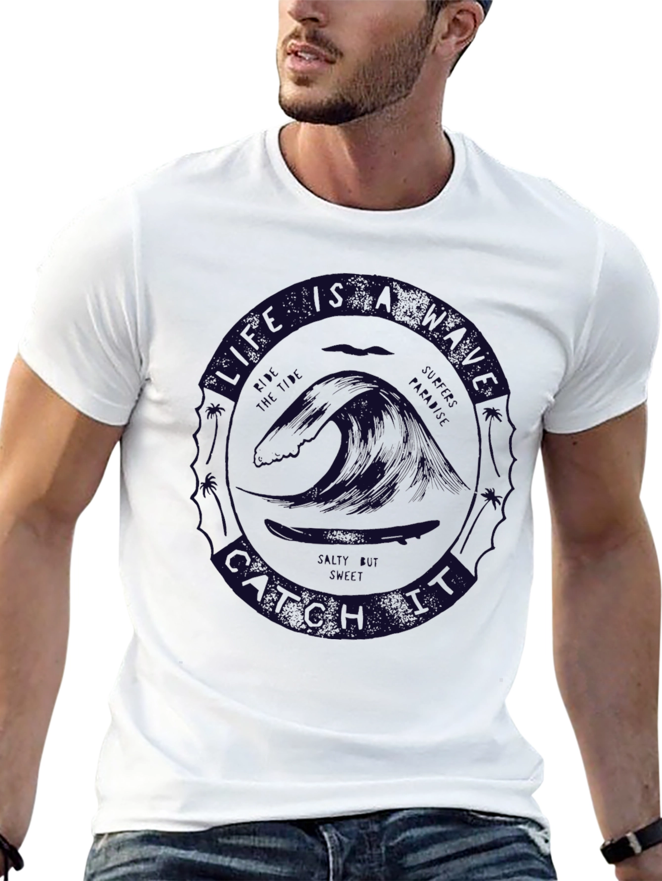 Life is a Beach T-Shirt Graphic Crew Neck