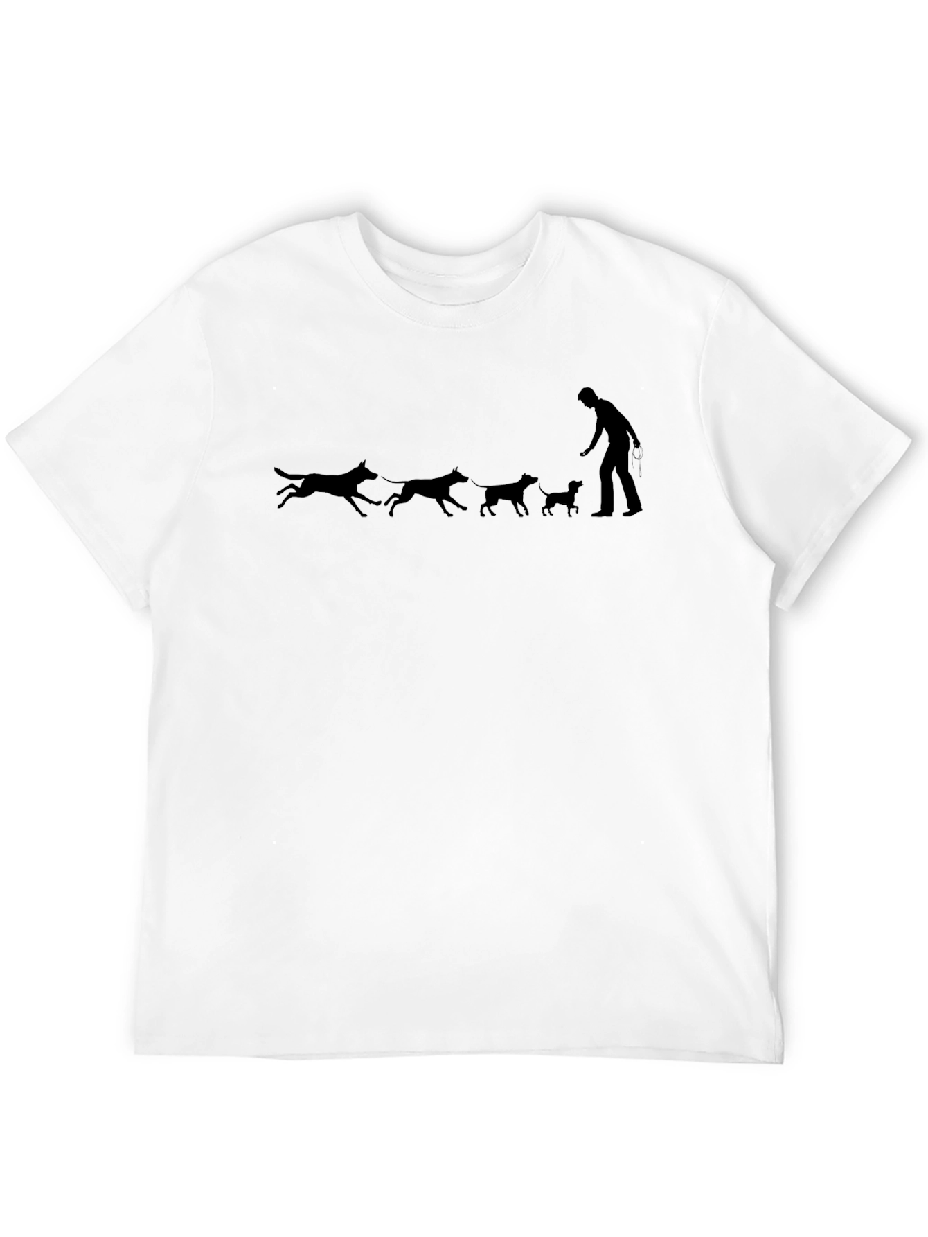 Dog Walker Graphic Tee - Black Cotton T-Shirt