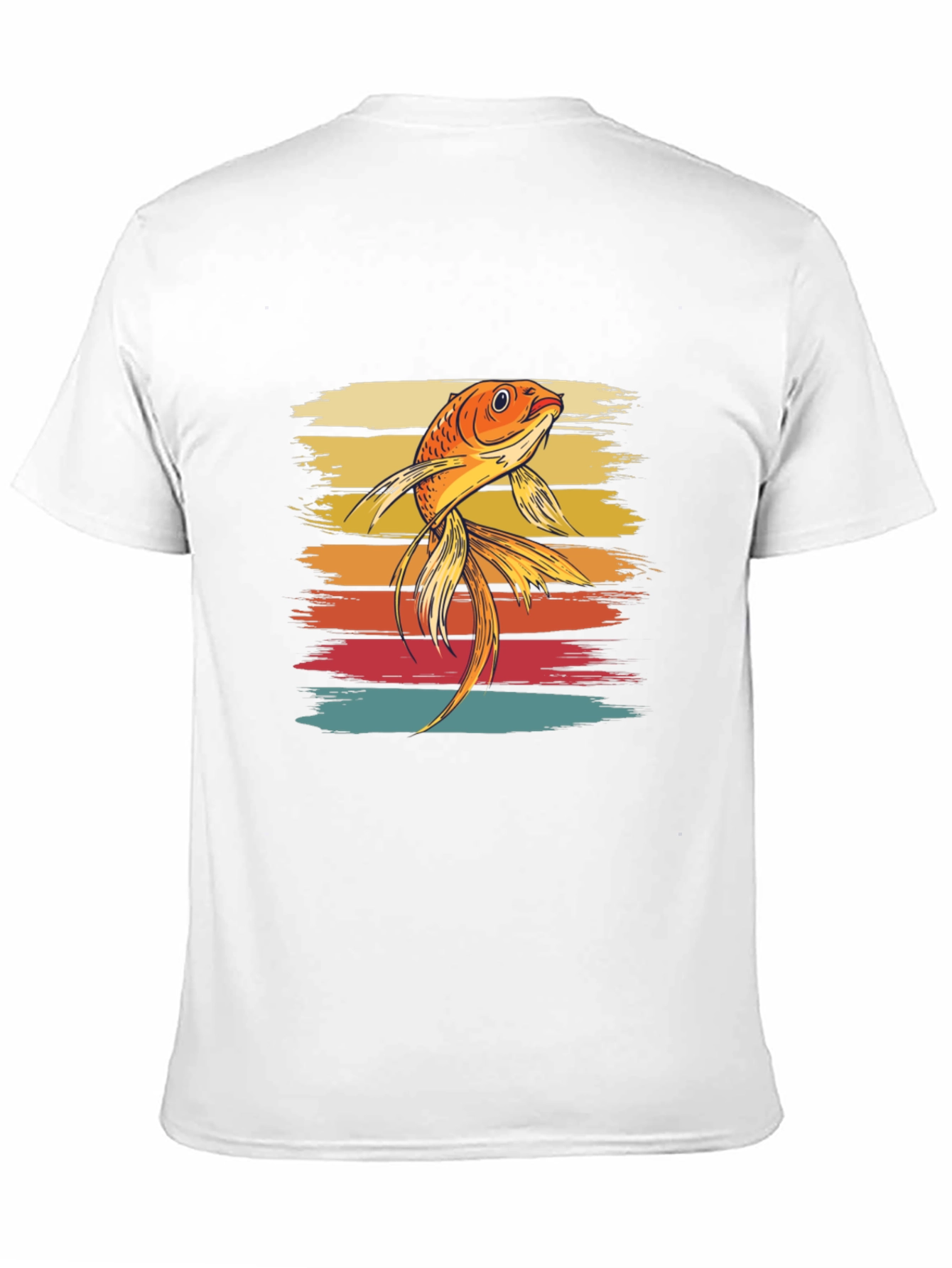 Retro Koi Fish Graphic Tee - Black