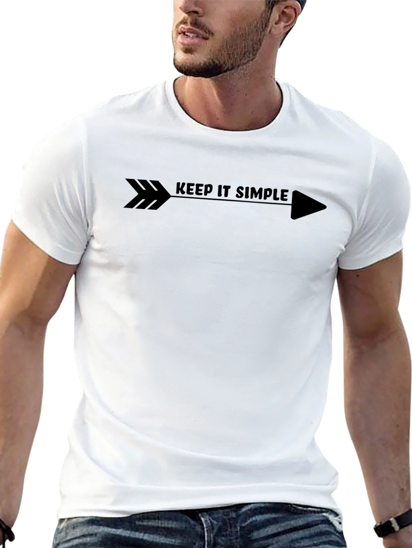 Keep It Simple Arrow Graphic Tee - Black