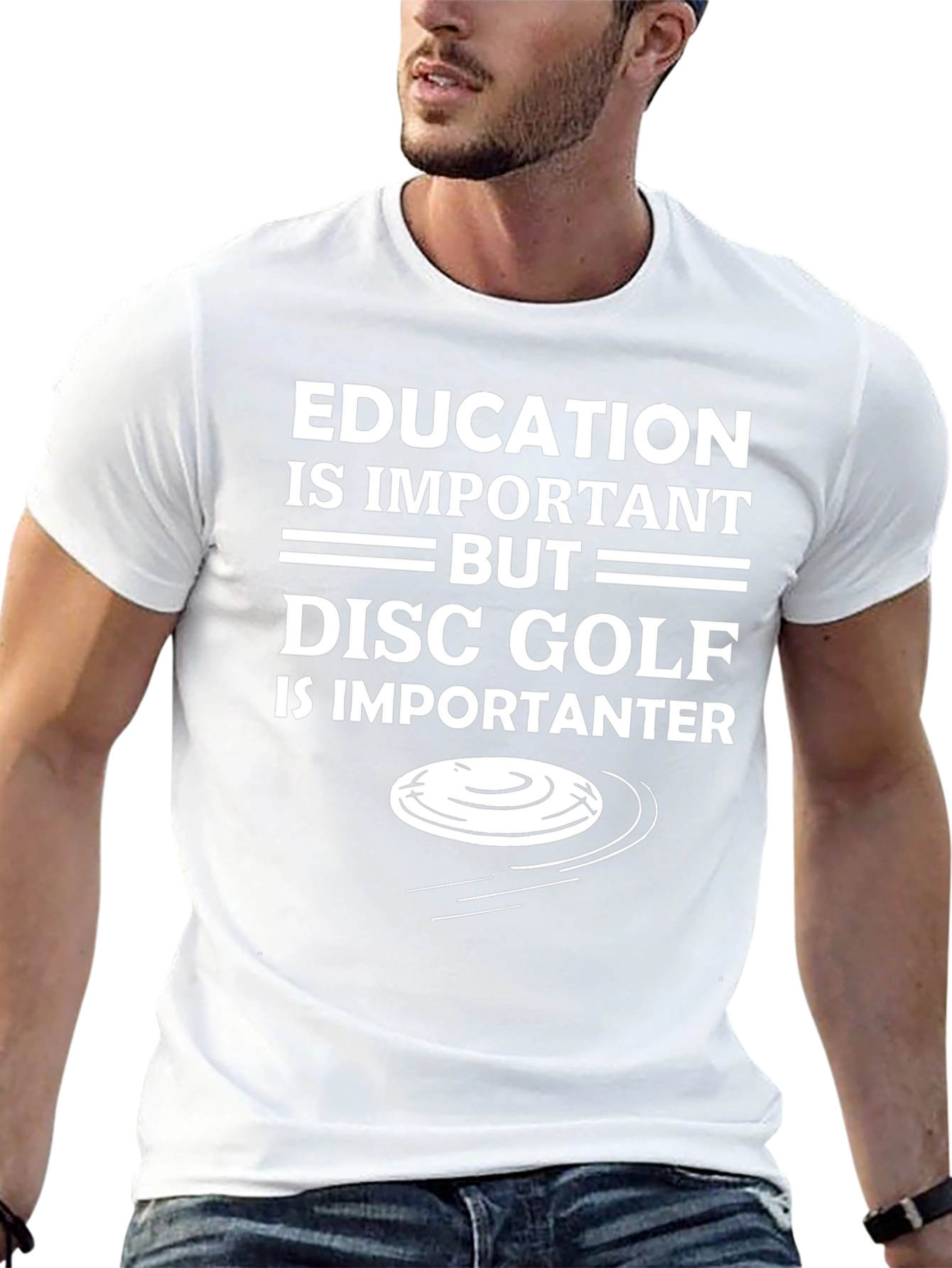 Funny Disc Golf T-Shirt - Education Important But...