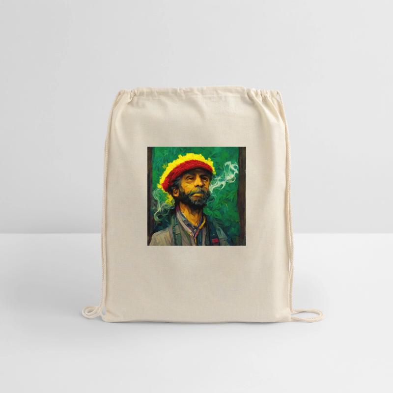 Rastafari Smoking weed painting