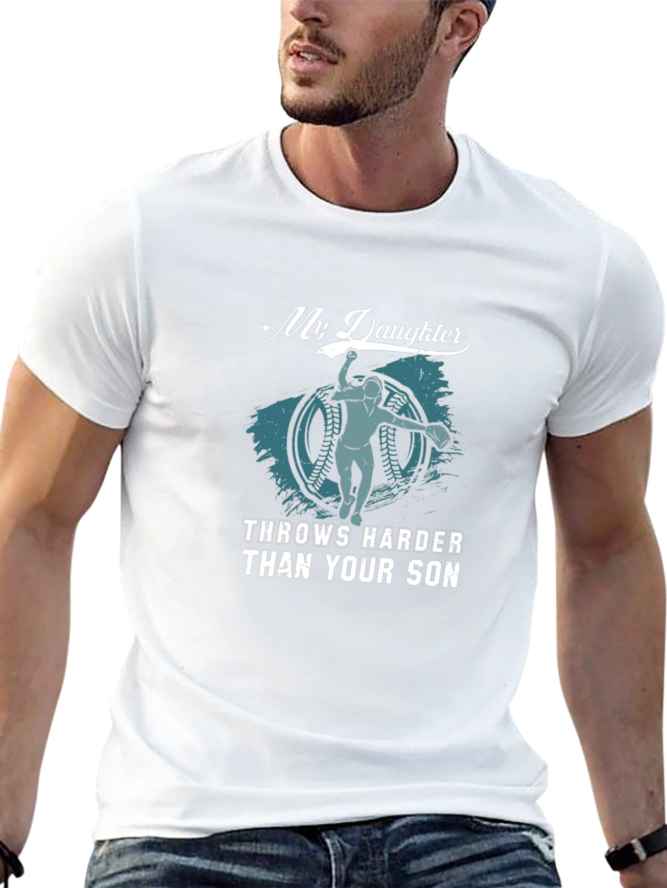 My Daughter Throws Harder Than Your Son Black T-Shirt