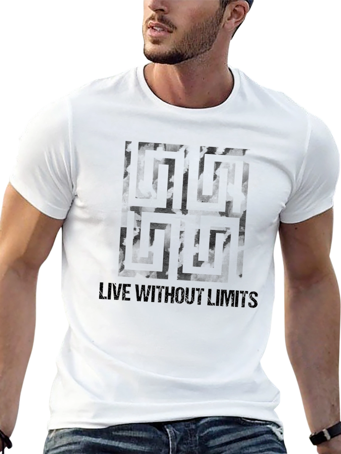 Edgy Black Graphic Tee - Live Without Limits