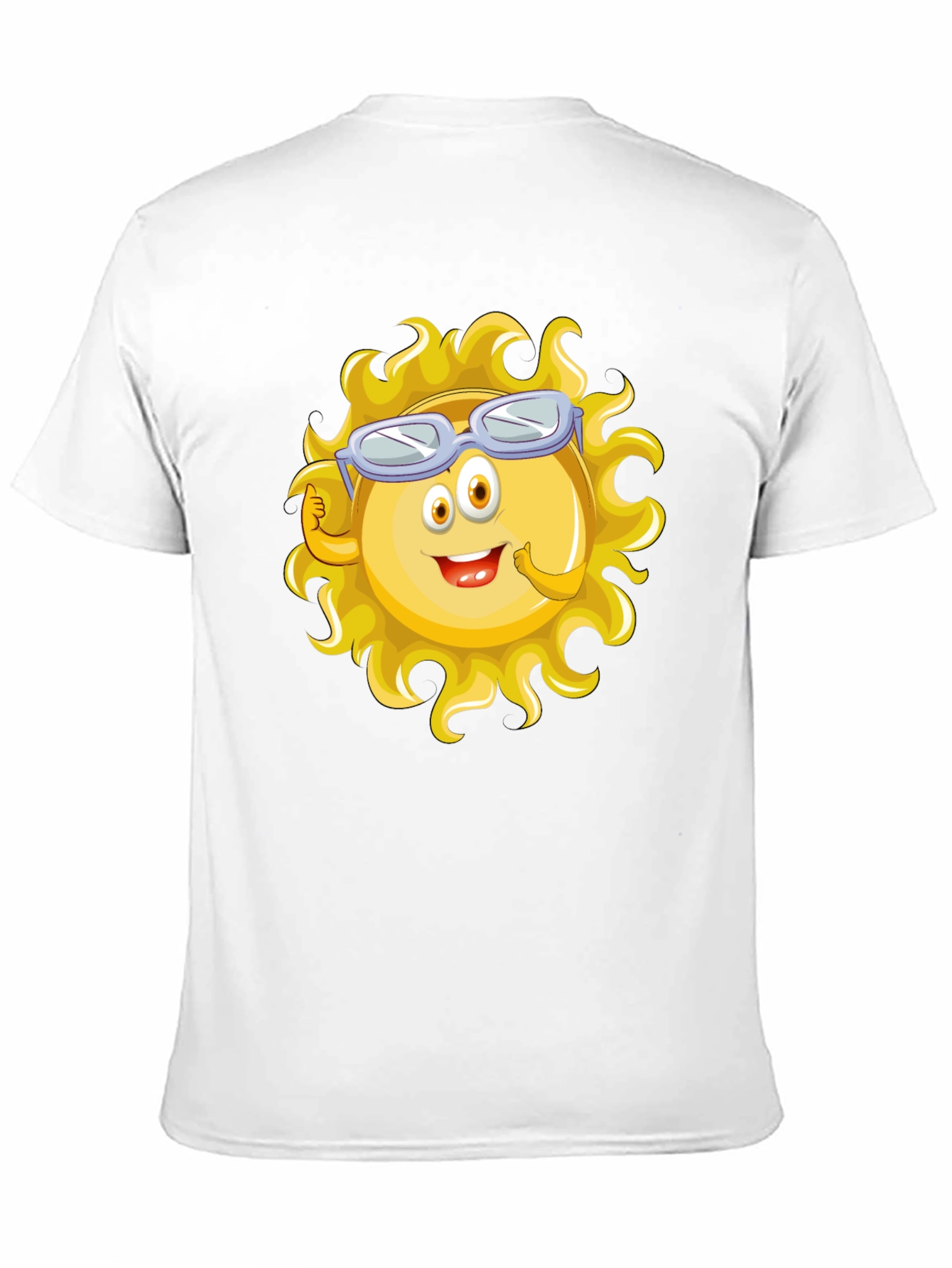Fun Cartoon Sun Graphic Black T-Shirt