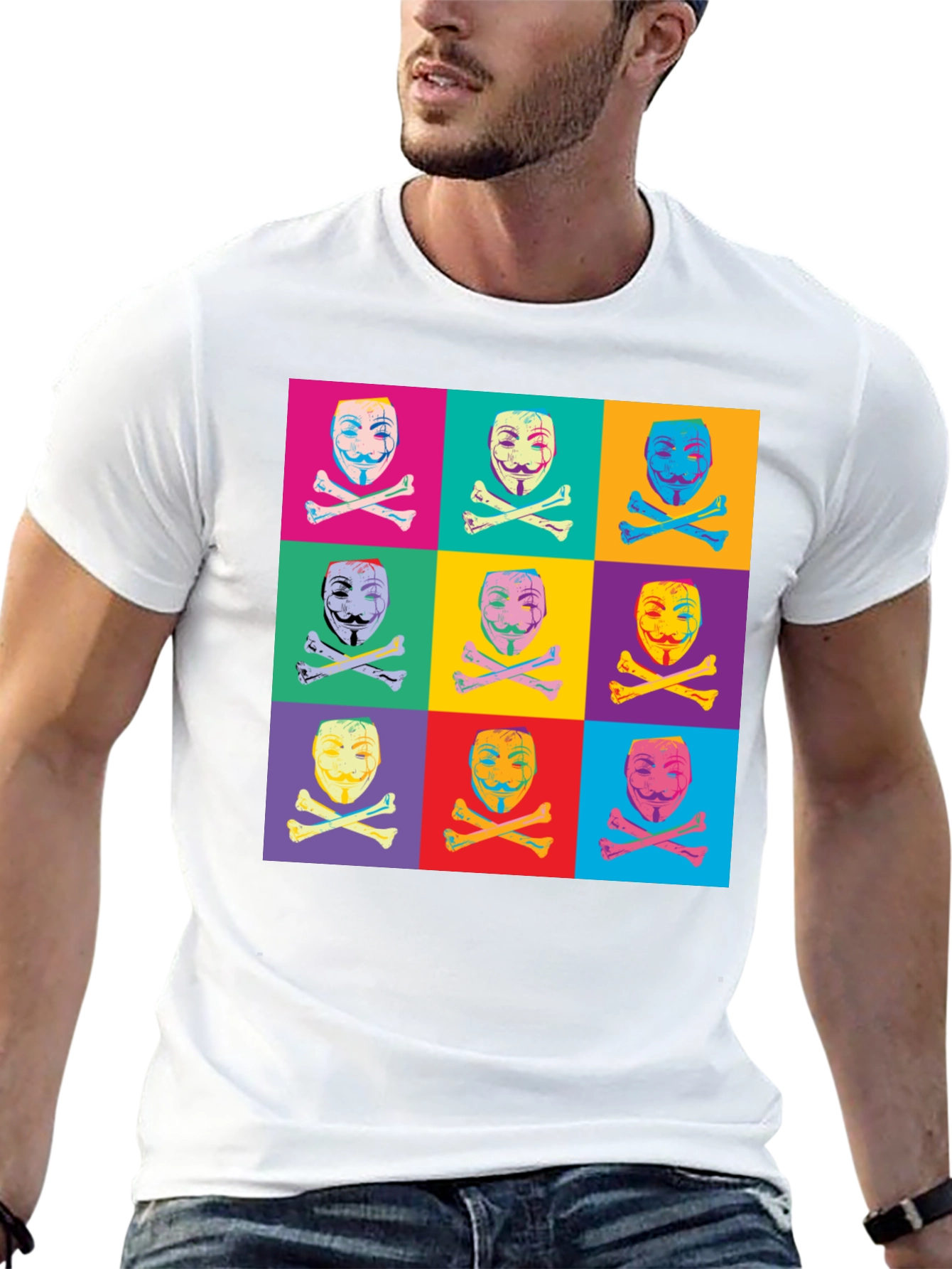 V for Vendetta Pop Art Graphic T-Shirt