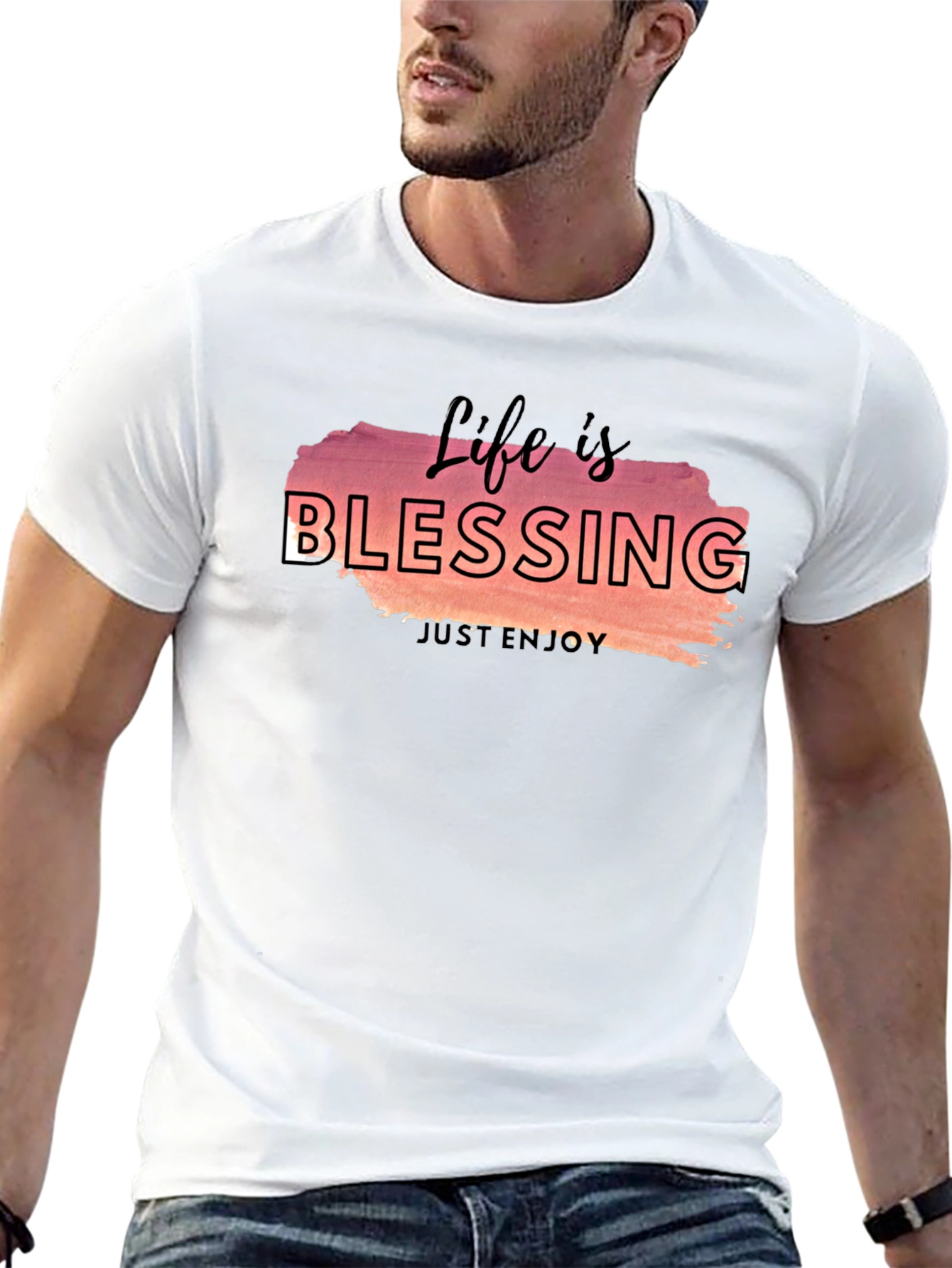 Life is Blessing Graphic Tee - Black