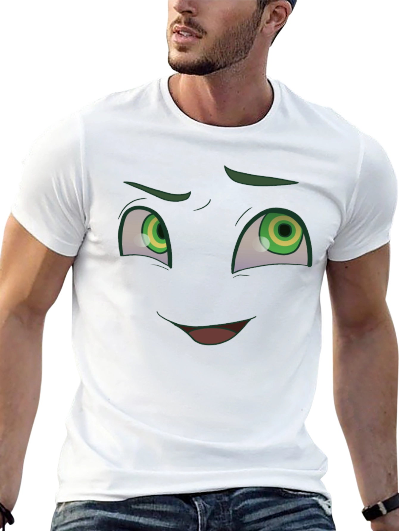 Funny Cartoon Face Graphic T-Shirt