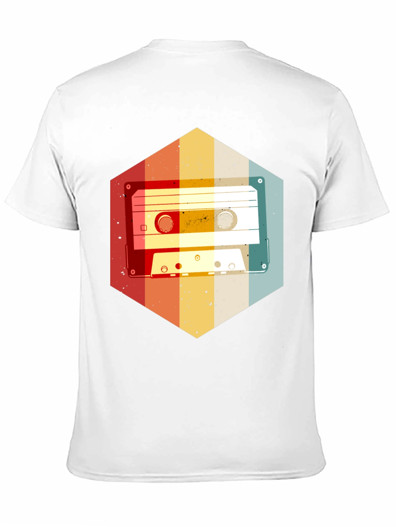 Retro Cassette Tape Hexagon Graphic T-Shirt