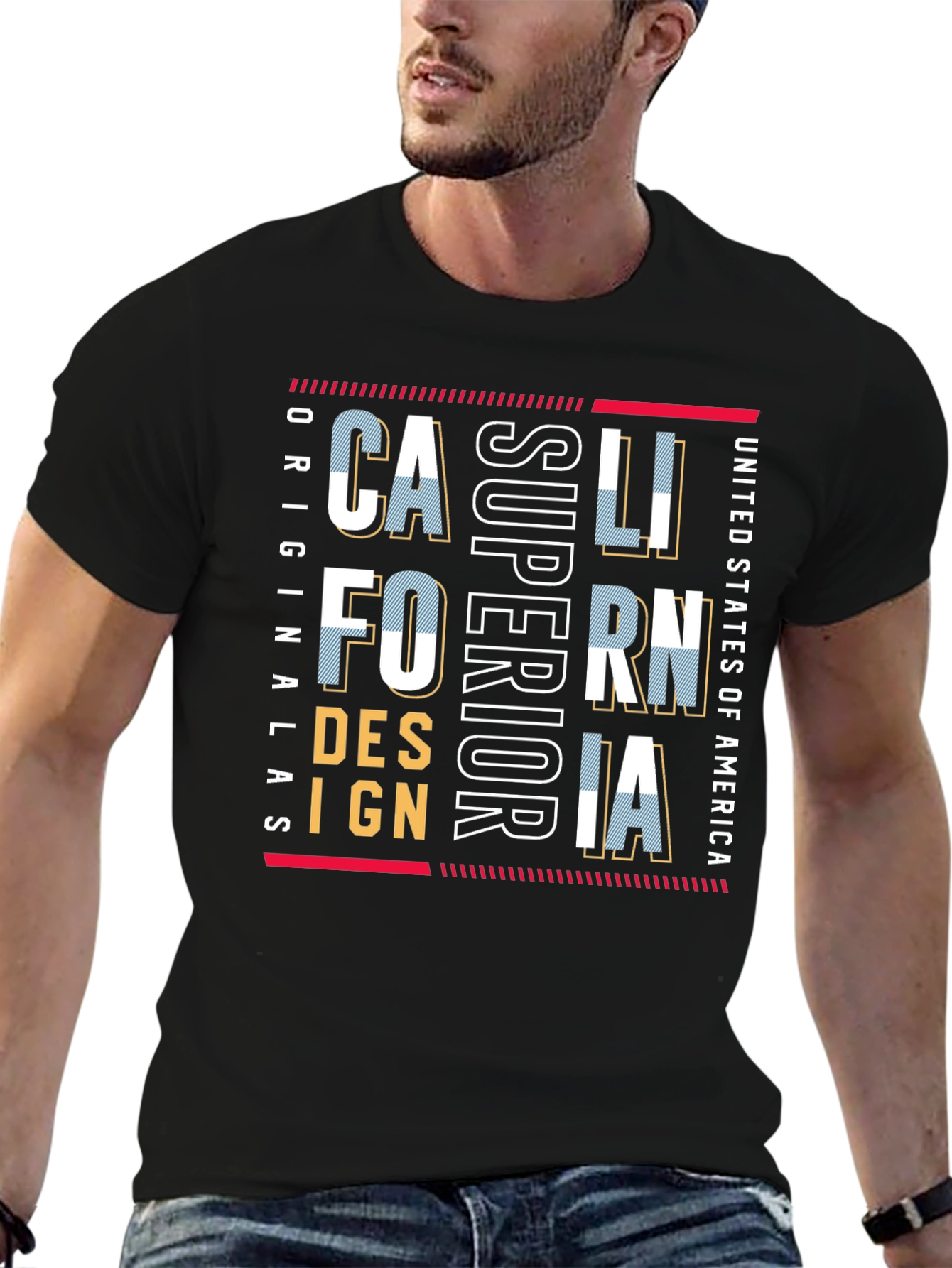 California Superior Design Black T-Shirt