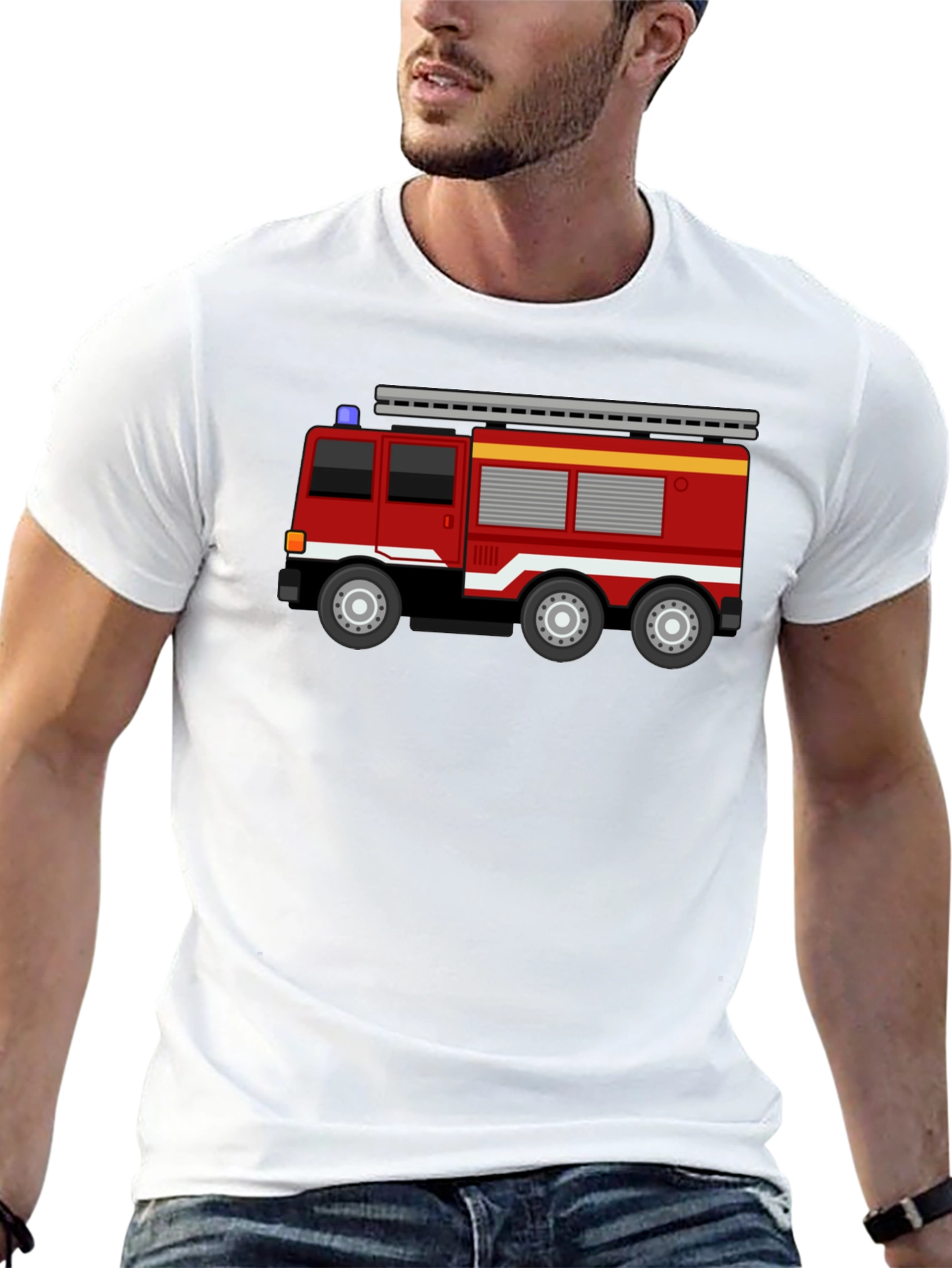 Fire Truck T-Shirt - Black Cotton Blend