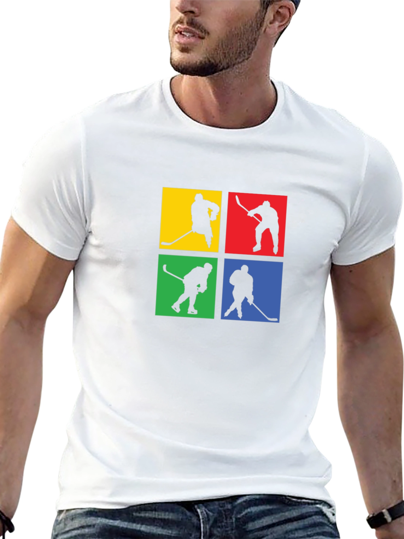 Hockey Silhouette Graphic Tee - Black