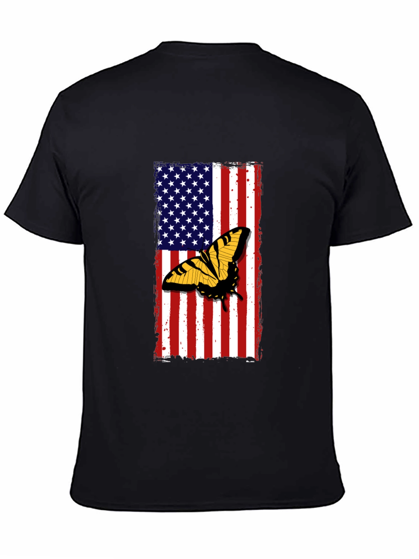 USA Flag Butterfly Graphic T-Shirt