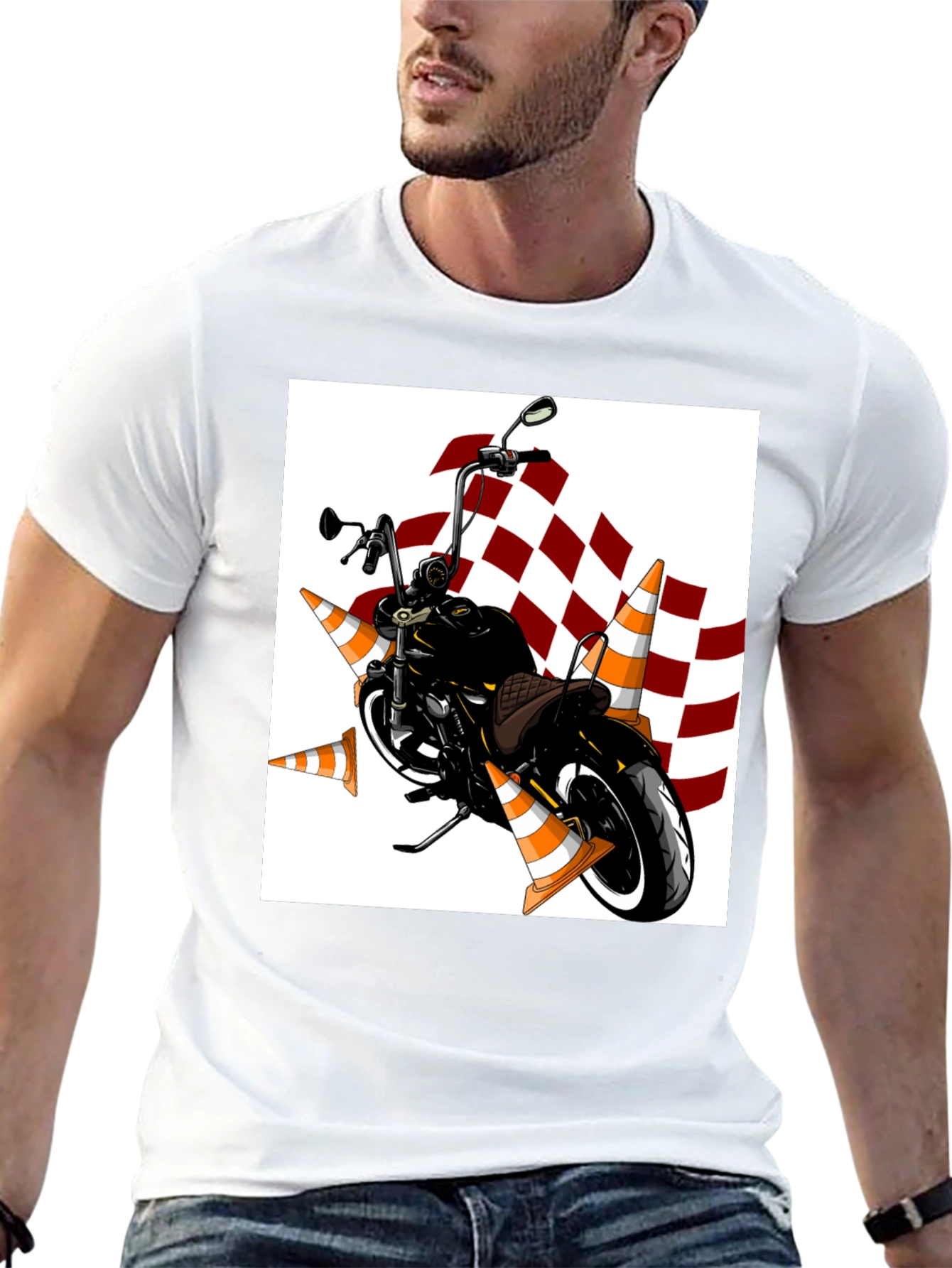 Motorcycle & Cones Graphic Tee