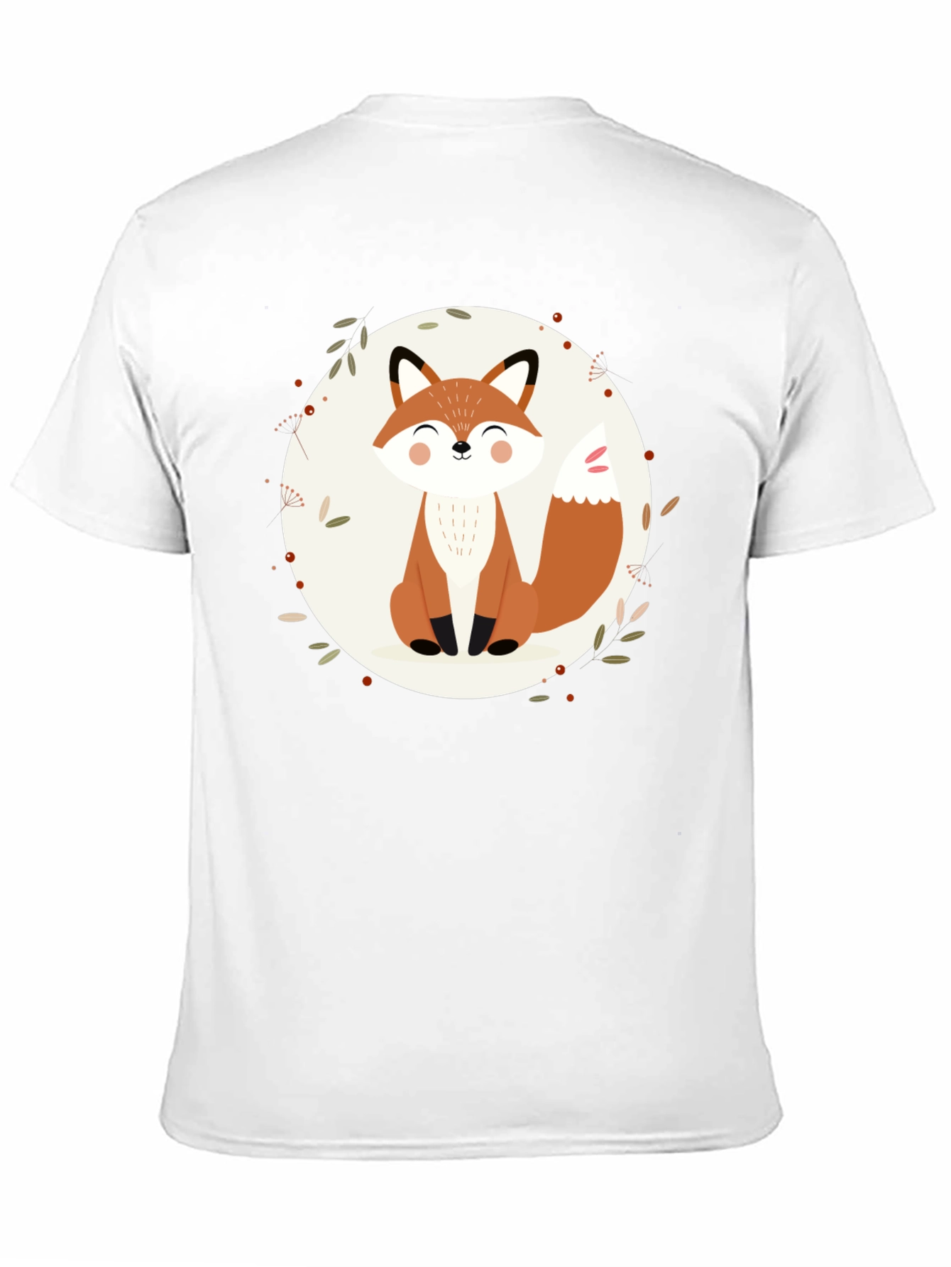Cute Fox Graphic Black T-Shirt