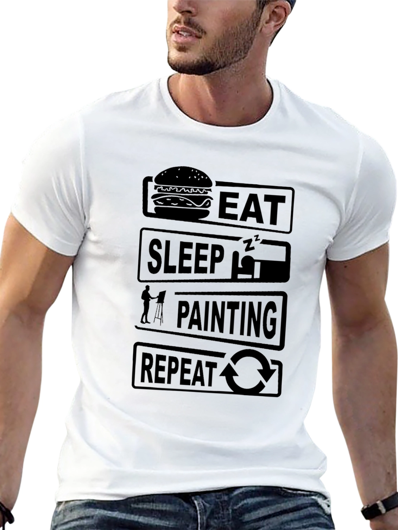Eat Sleep Painting Repeat Graphic T-Shirt