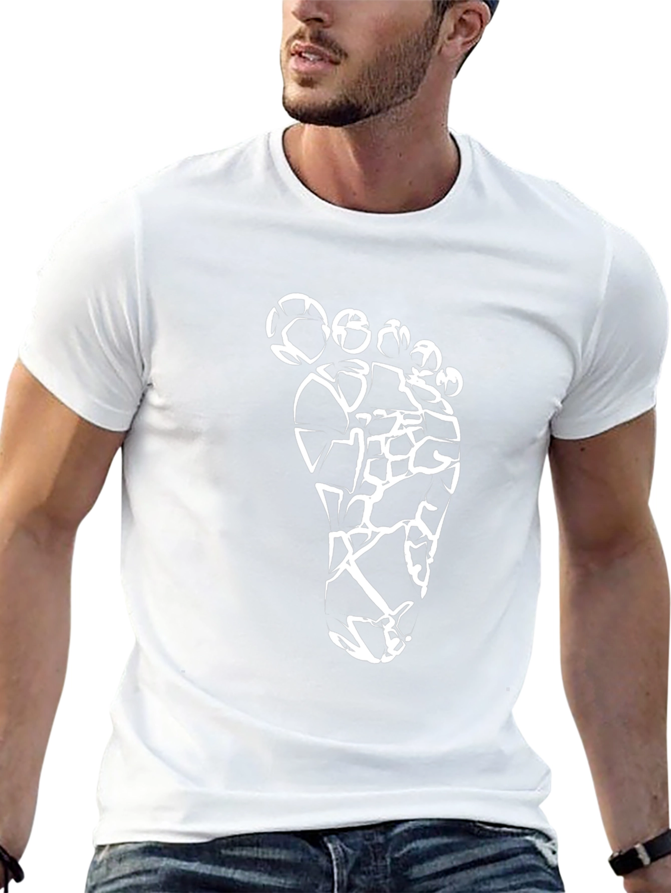Abstract Footprint Black T-Shirt