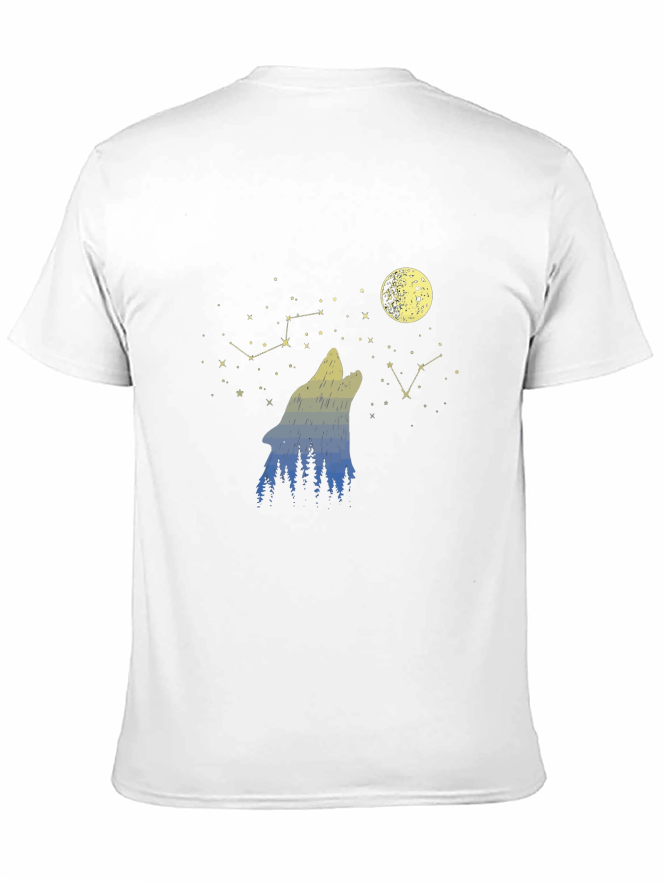 Wolf Howling at Moon T-Shirt - Black