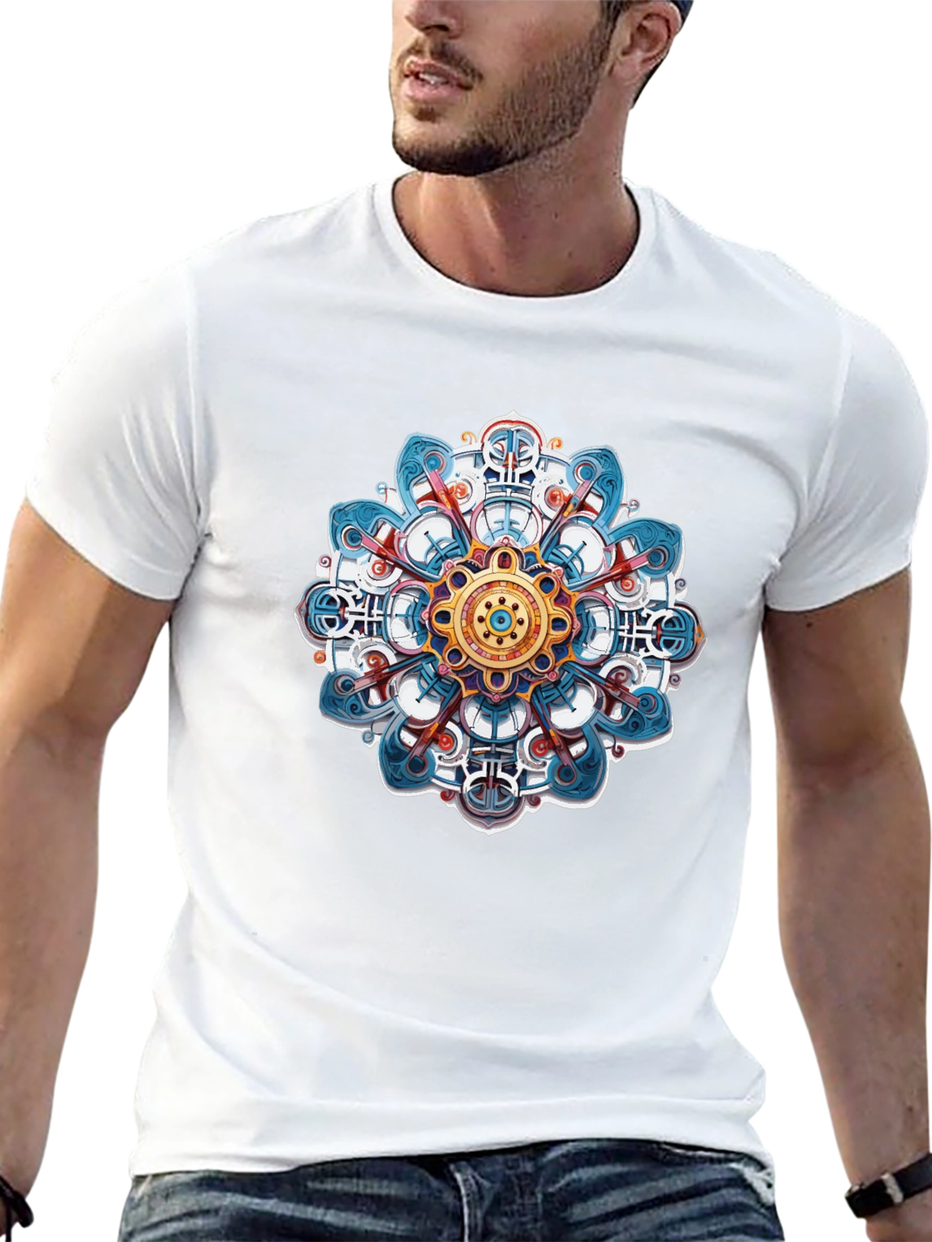 Mandala Design Black T-Shirt