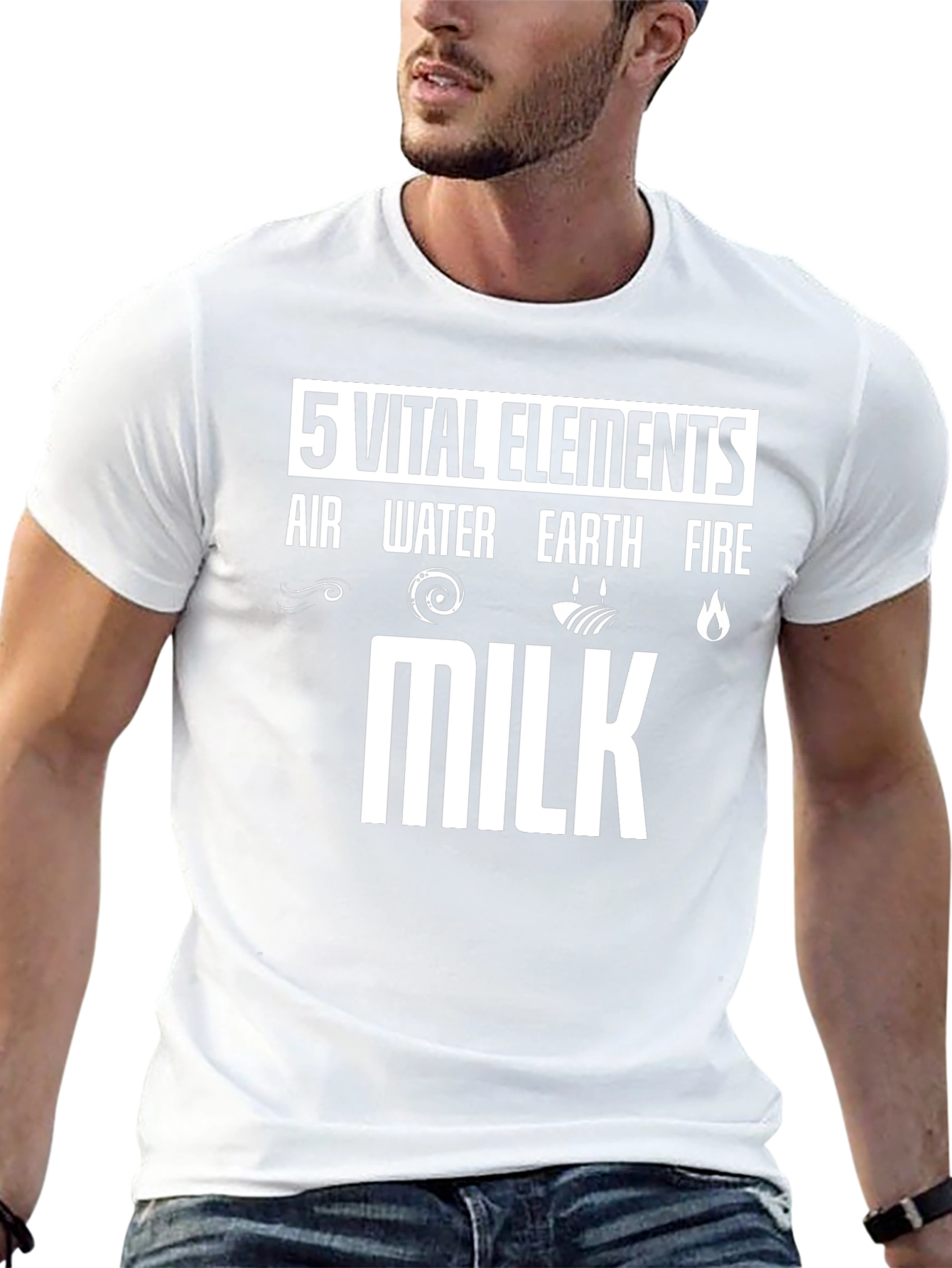 5 Vital Elements Milk Graphic T-Shirt