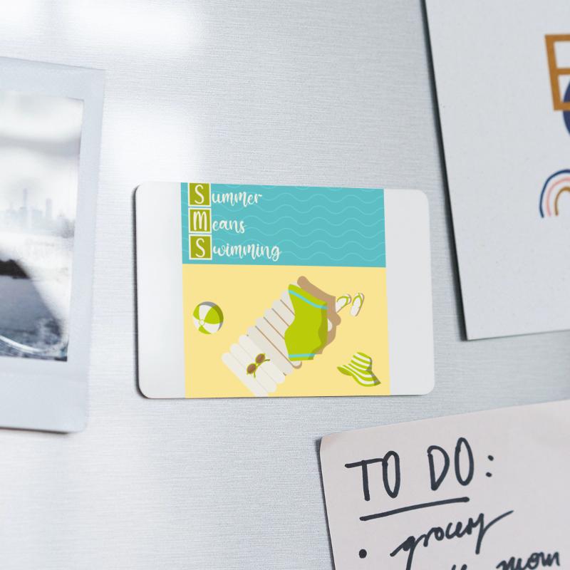 Summer means swimming beach scene