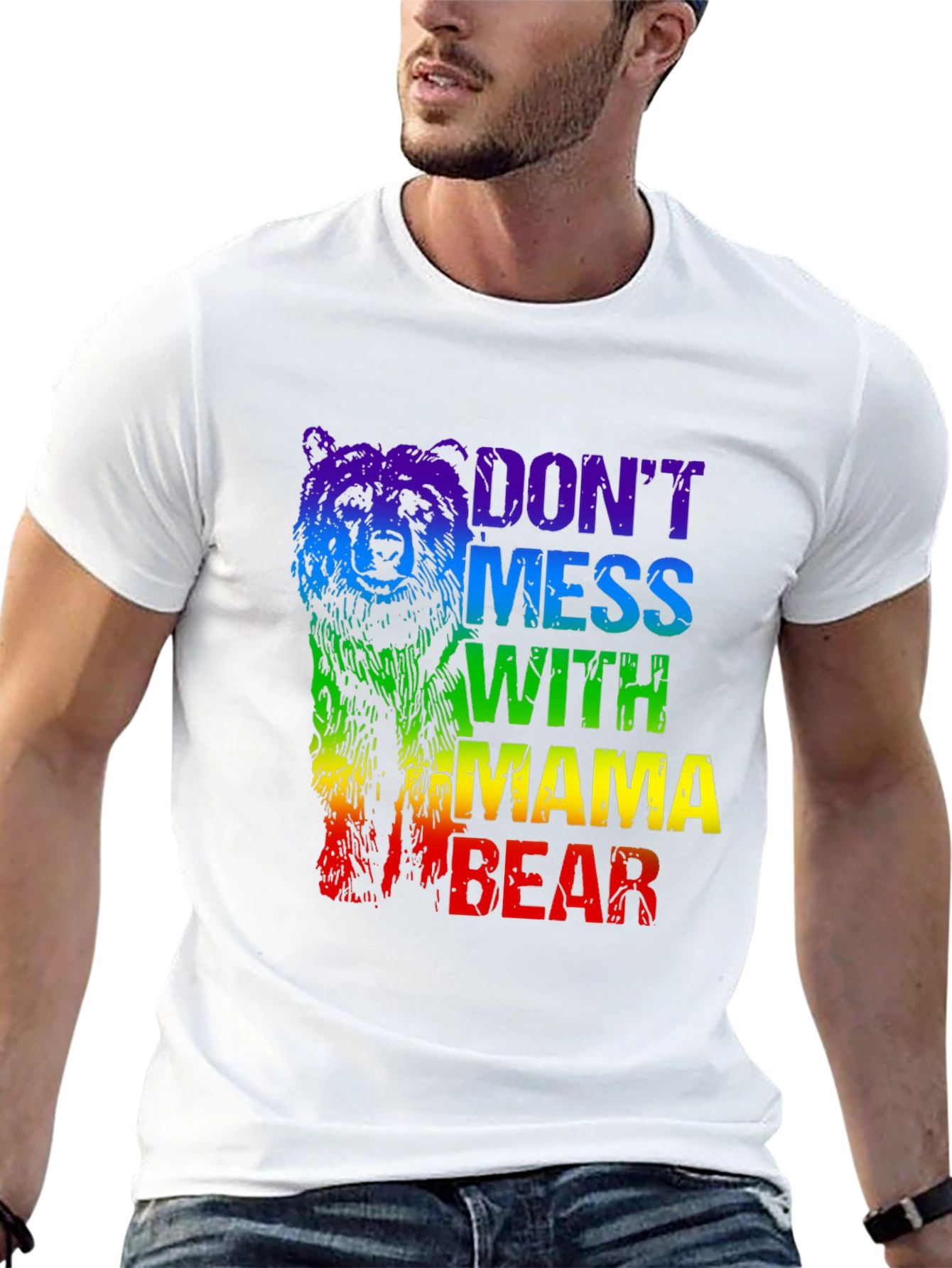 Mama Bear Rainbow Graphic T-Shirt