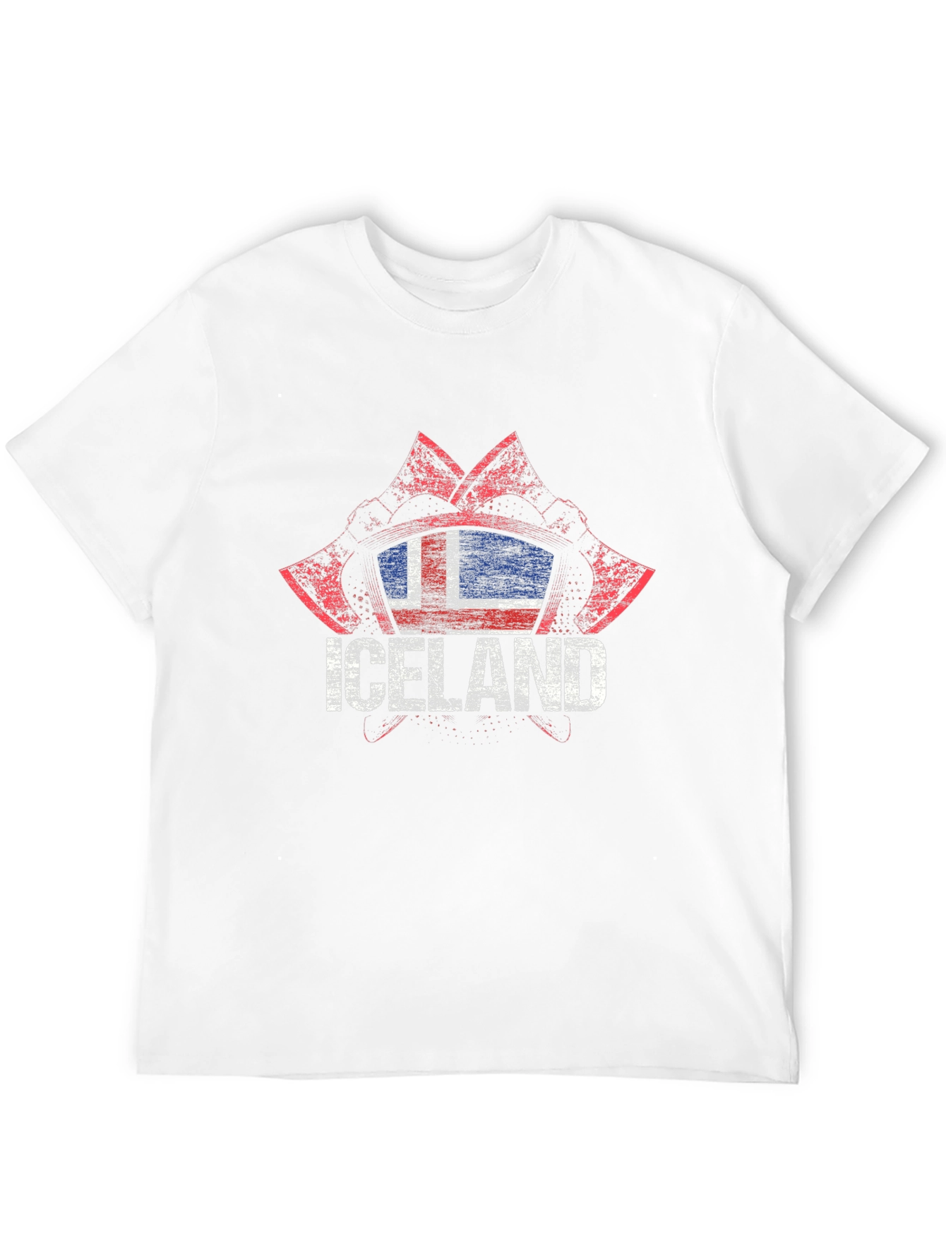 Iceland Flag Axe Graphic T-Shirt - Black